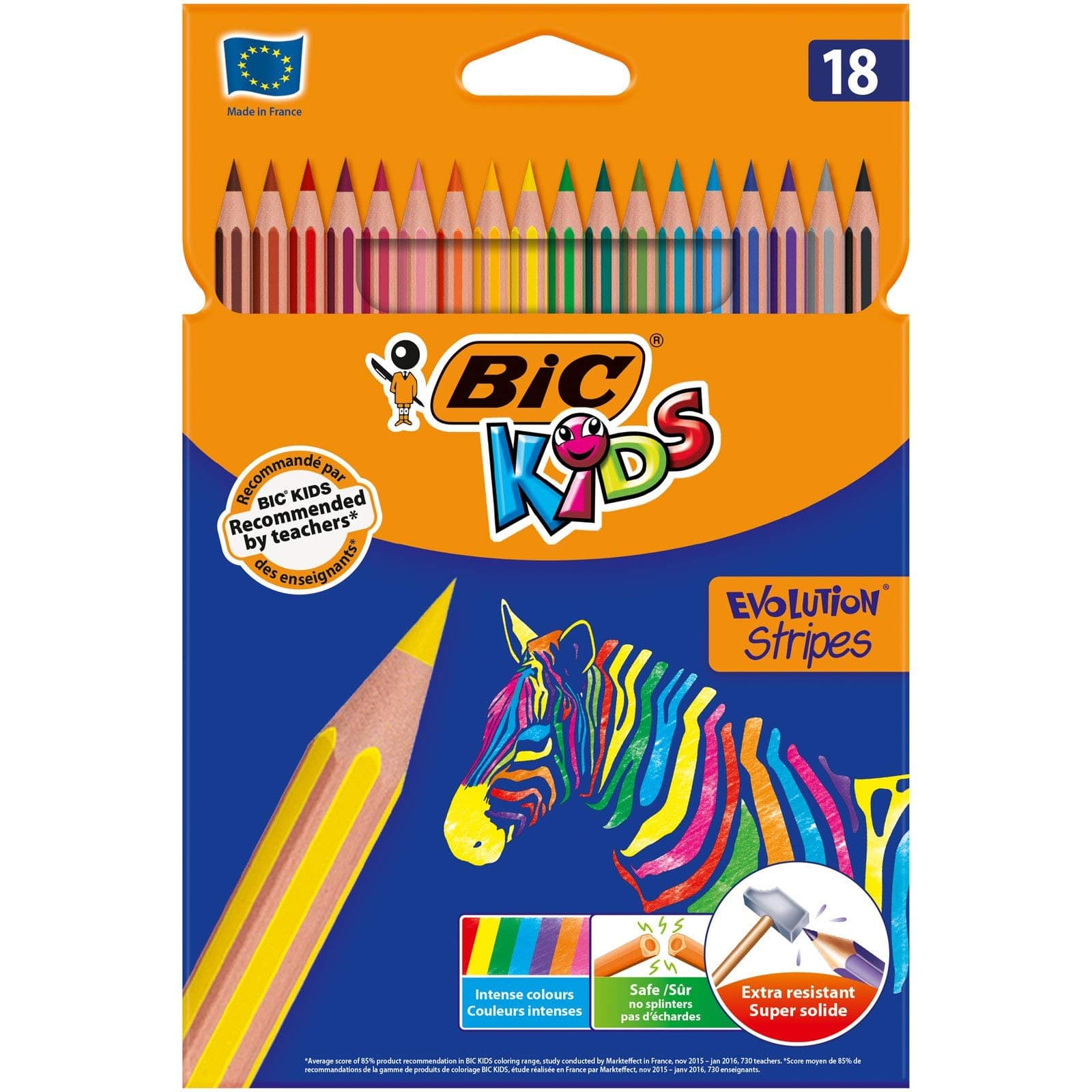 Sponsored Ad – BIC Kids Evolution Stripes Colouring Pencils, Easy to Sharpen, Assorted Colours (Pack Of 18)