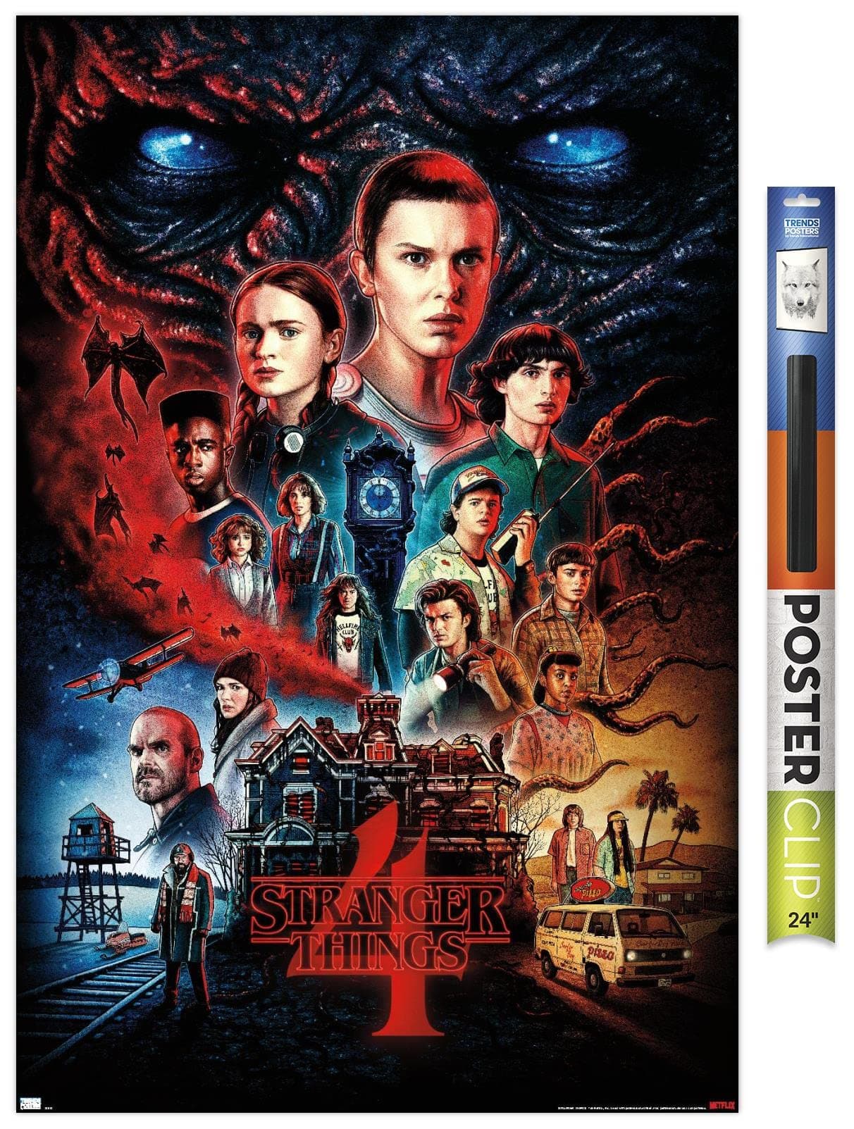 Trends International Netflix Stranger Things: Season 4 - One Sheet Wall Poster, 22.375" x 34", Poster & Clip Bundle