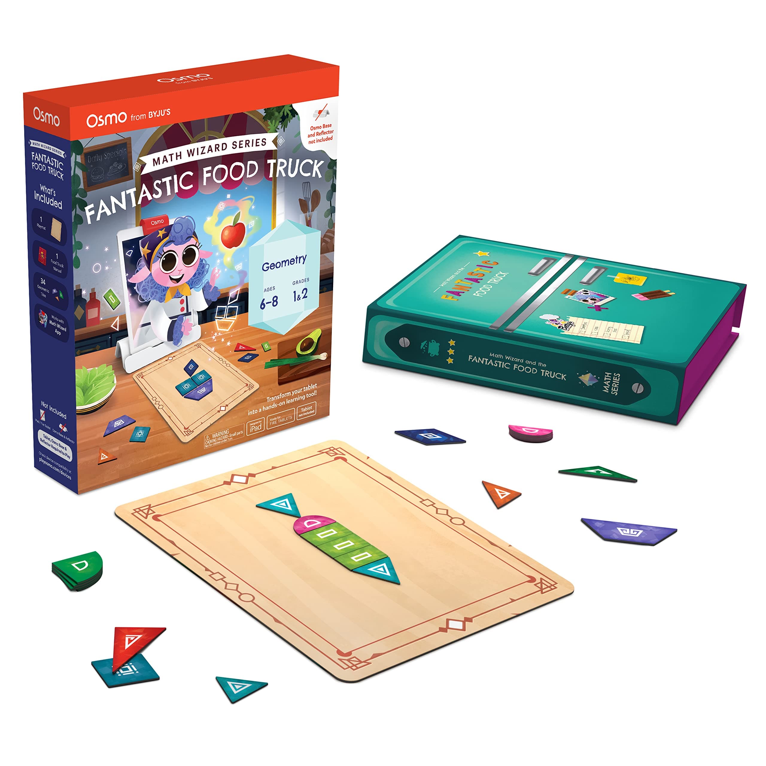 Osmo Math Wizard And The Fantastic Food Truck Co. Games Ipad & Fire Tablet Ages 6 8/Grades 1 2 Learn Geometry Curriculum Inspired Stem Toy Base Required, Fantastic Food Trucks