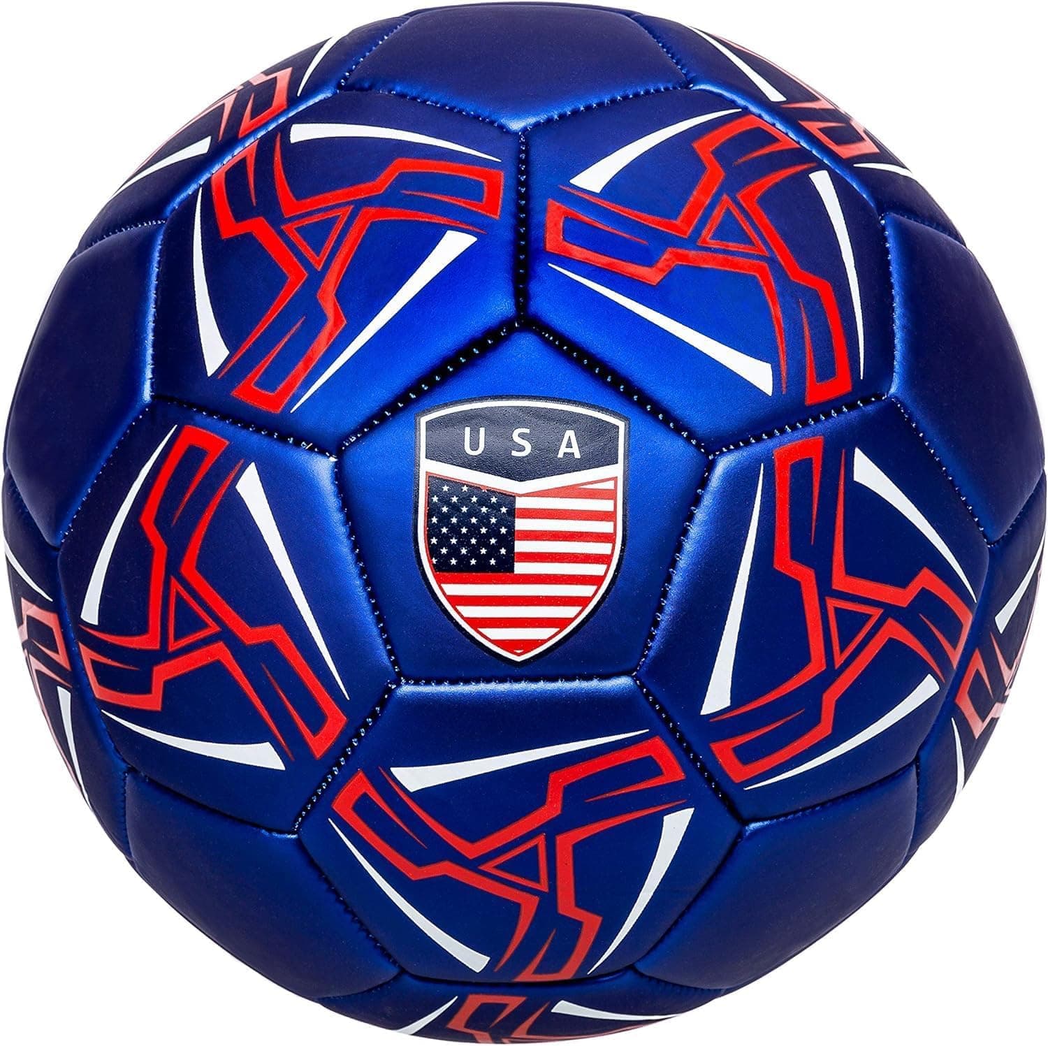 Western Star Official Match Game American Soccer Ball Size 5︱Official Size and Weight Indoor and Outdoor Training Ball USA (Navy Blue)