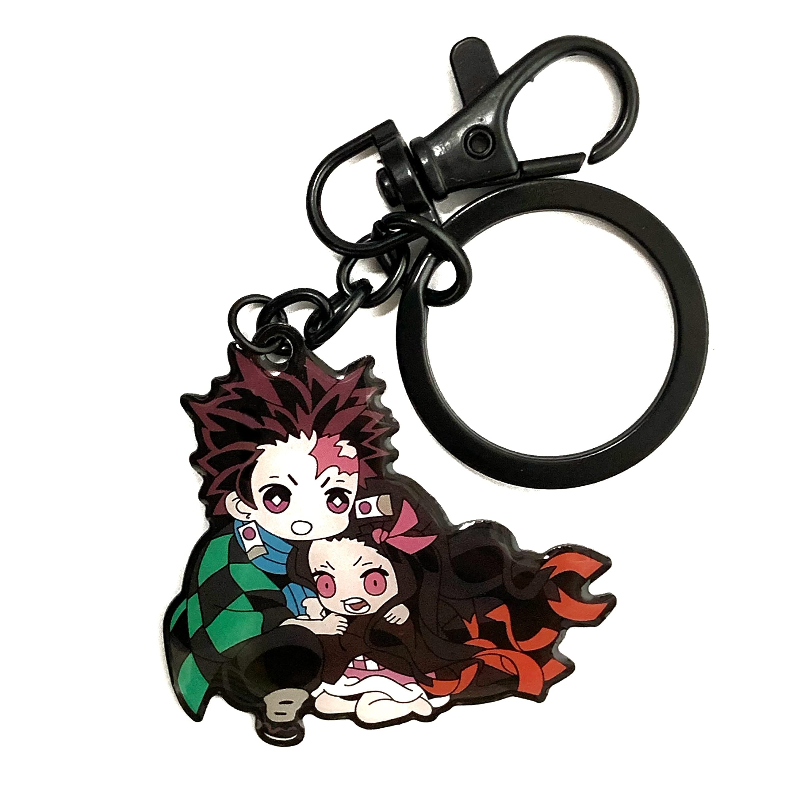Demon Slayer Kimetsu no Yaiba Blade of Demon Destruction Characters Anime Durable Metal Keychains Fashion Accessory for SchoolBag Backpack Birthday Christmas Gift