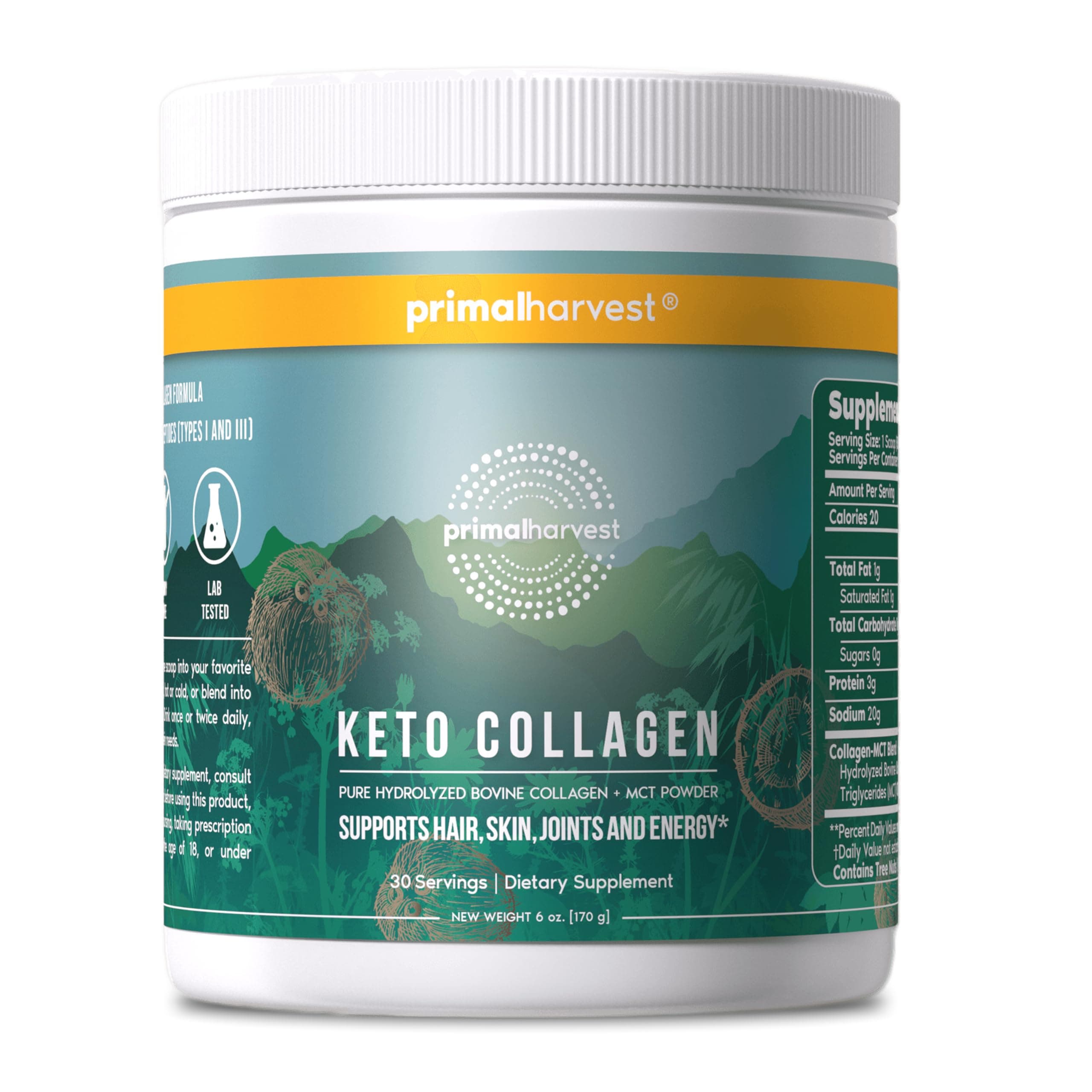 Keto Collagen Powder with MCT Oil Hydrolyzed Collagen Peptides 10 oz Unflavored Paleo & Keto Friendly Protein Supplement