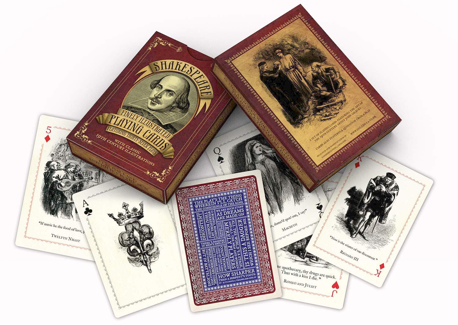 Cultzilla Shakespeare Illustrated Playing Cards | Shakespeare gifts