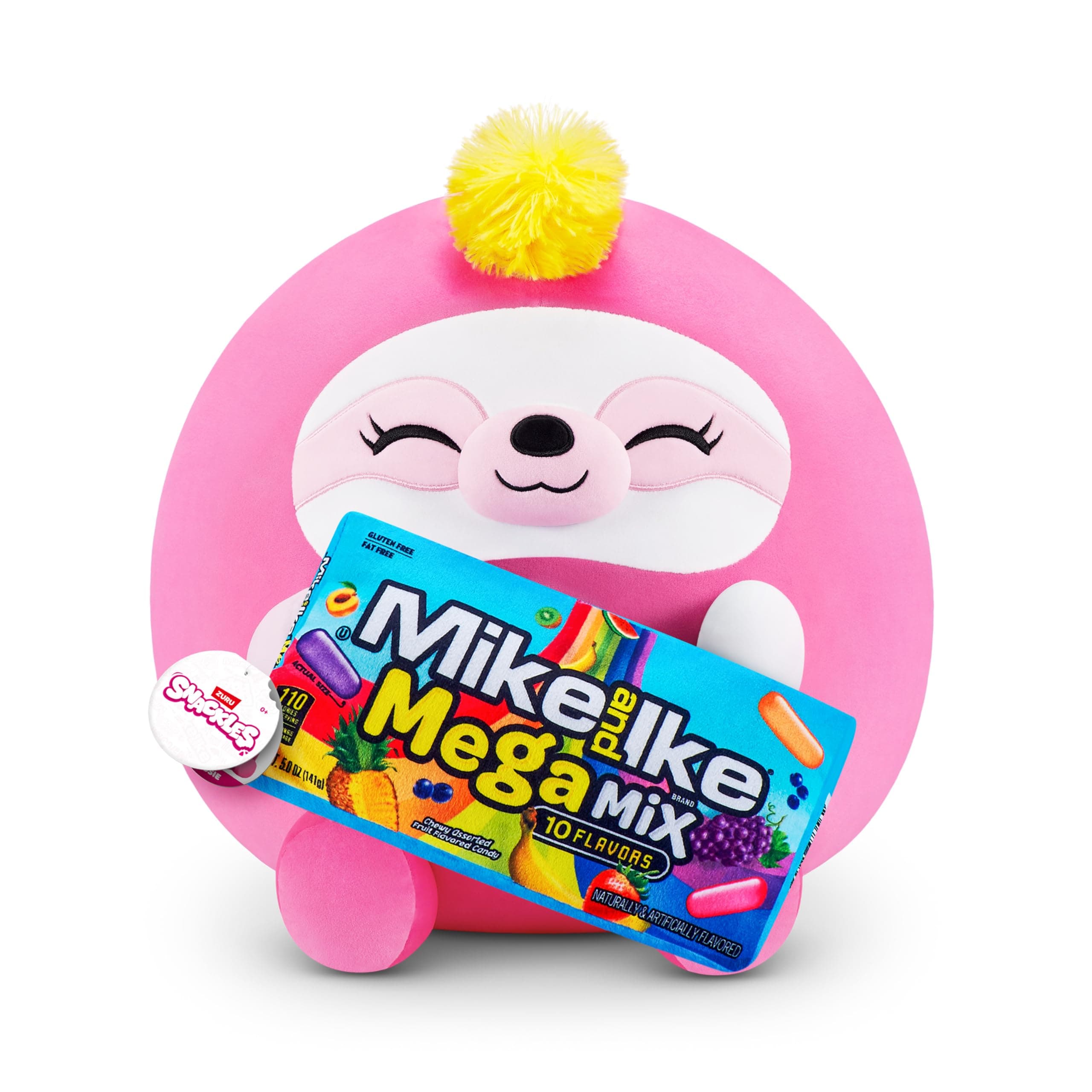 Super Sized 35 cm, Sloth (Mike & Ike), by ZURU Cuddly Squishy Comfort 35 cm Plush with License Snack Brand Accessory (Sloth)