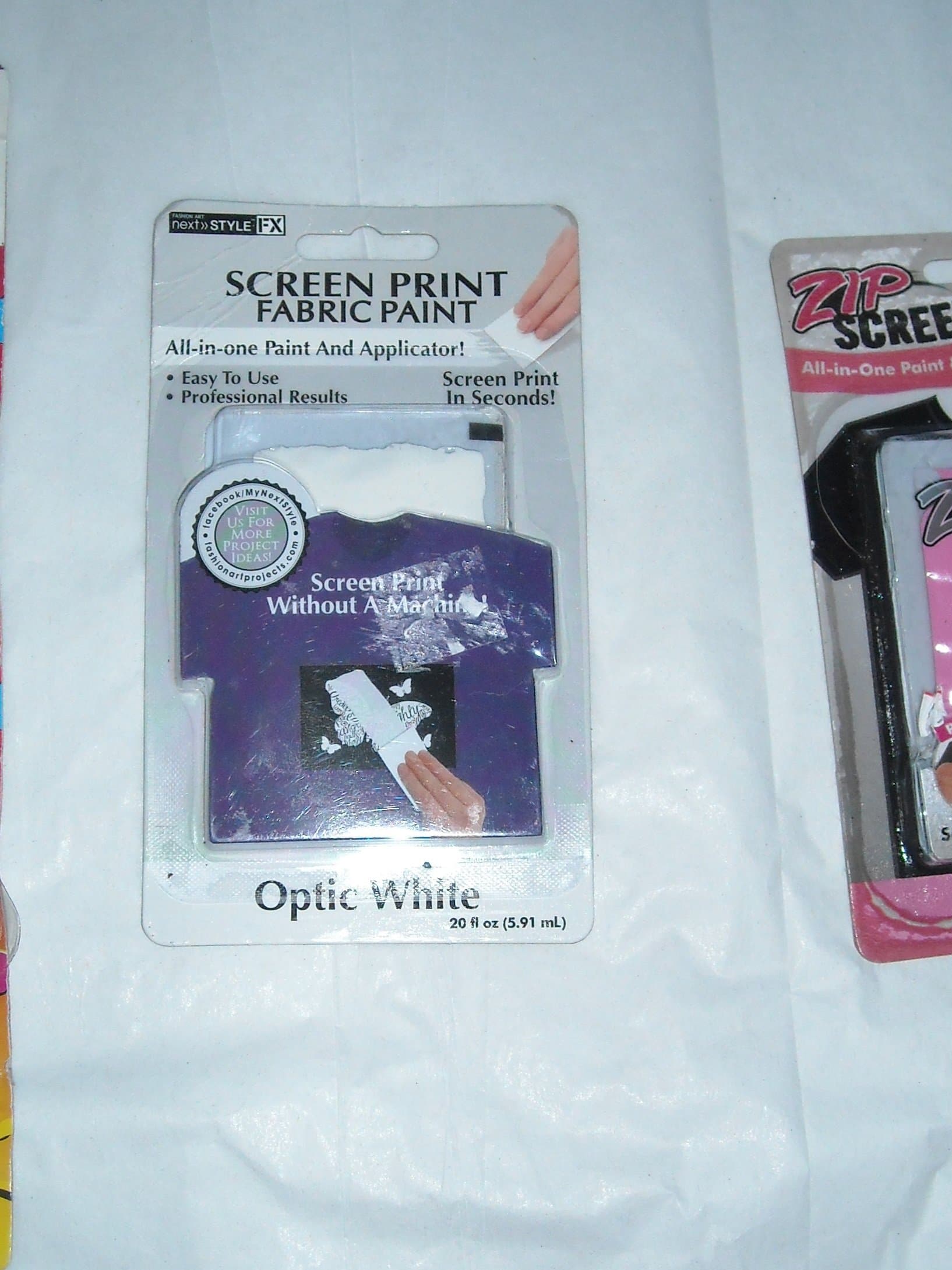 Screen Print Fabric Paint - All-In-One Paint & Applicator - Optic White
