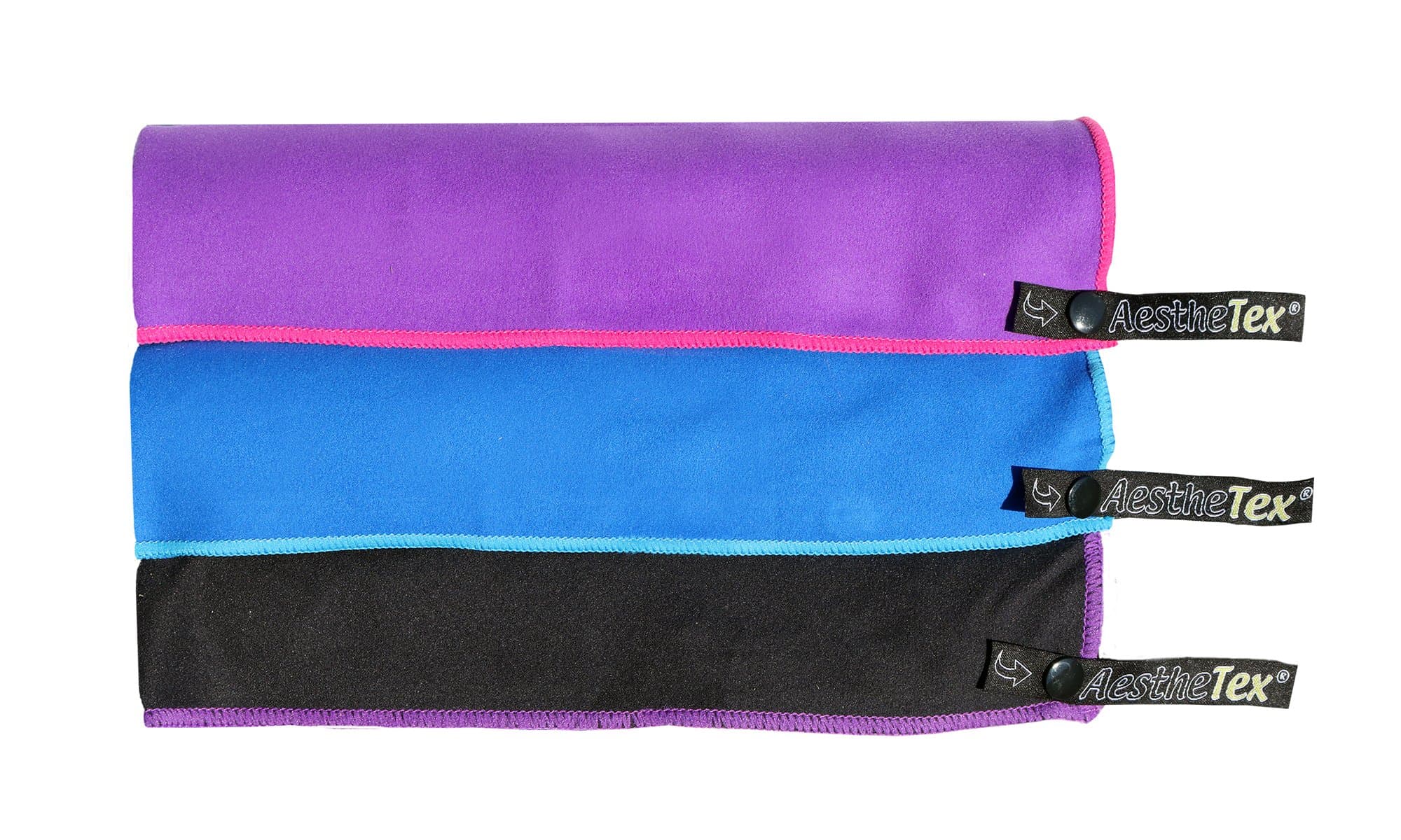 AesthetexMicrofibre Towel with carry bag - a quick dry towel. Great for travel, sports, gym, camping, swim, yoga, pilates, bikram, beach, bath or at home - the perfect travel towel (Blue, Medium (130 x 70cm))