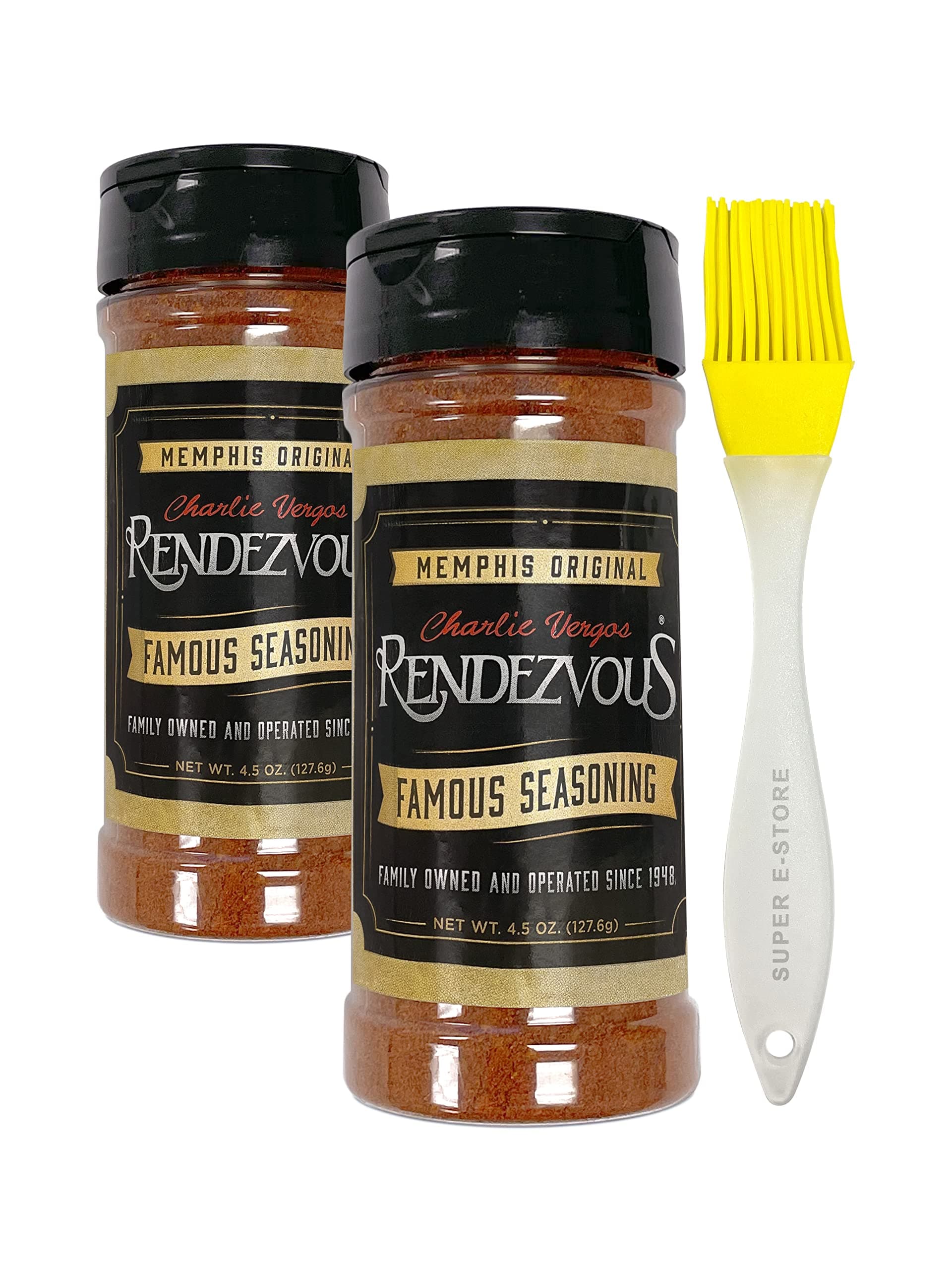 Charlie Vergos Rendezvous Famous Memphis Barbecue Dry Rub Seasoning (4.5 oz) *2-Pack*