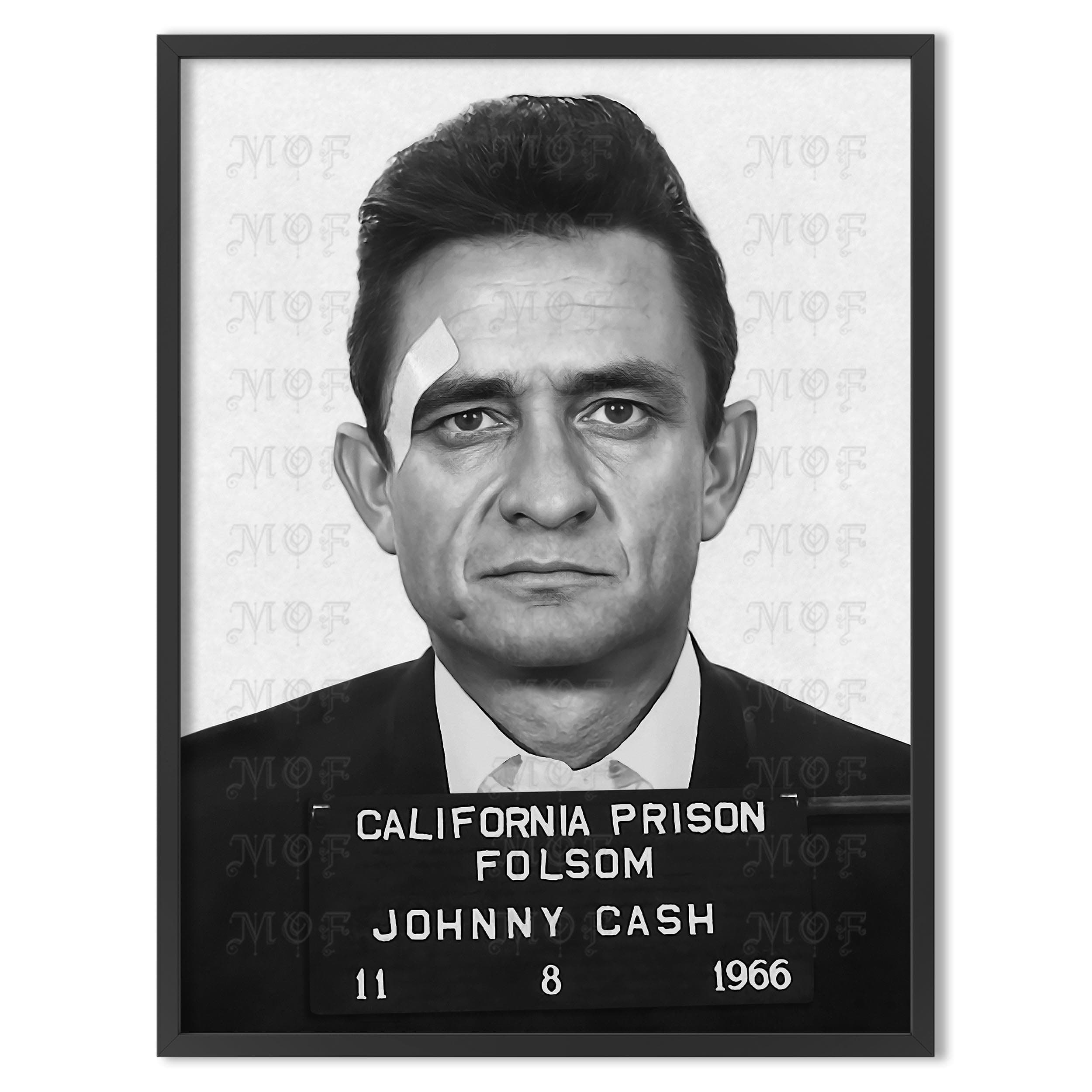 Masters of Fate Vintage Johnny Cash Celebrity Mugshot Poster Remastered Print Digital Painting 17MUG (16X20)