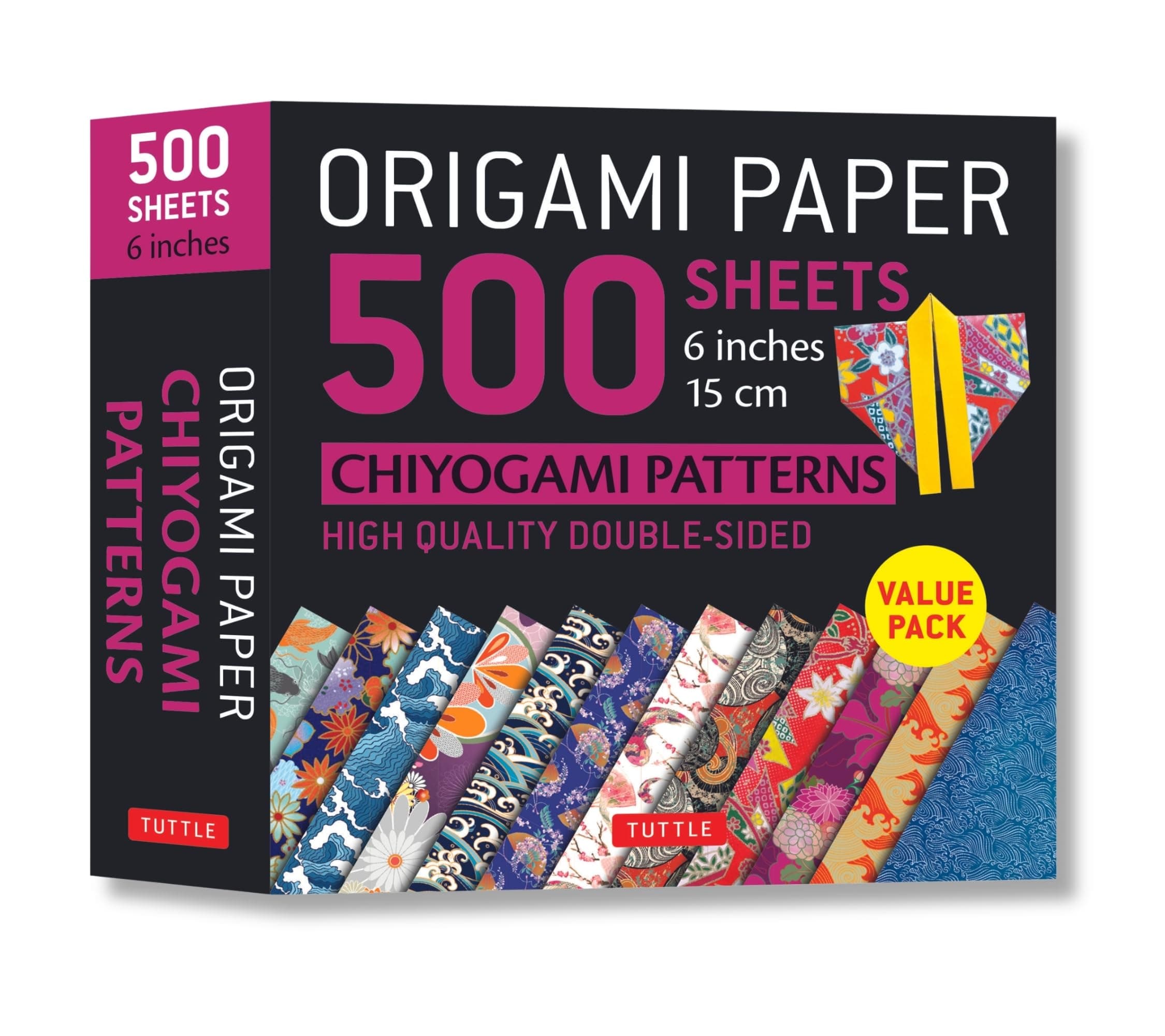 Origami Paper 500 sheets Chiyogami Designs 6 inch 15cm: High-Quality Origami Sheets Printed with 12 Different Designs (Instructions for 8 Projects Included)