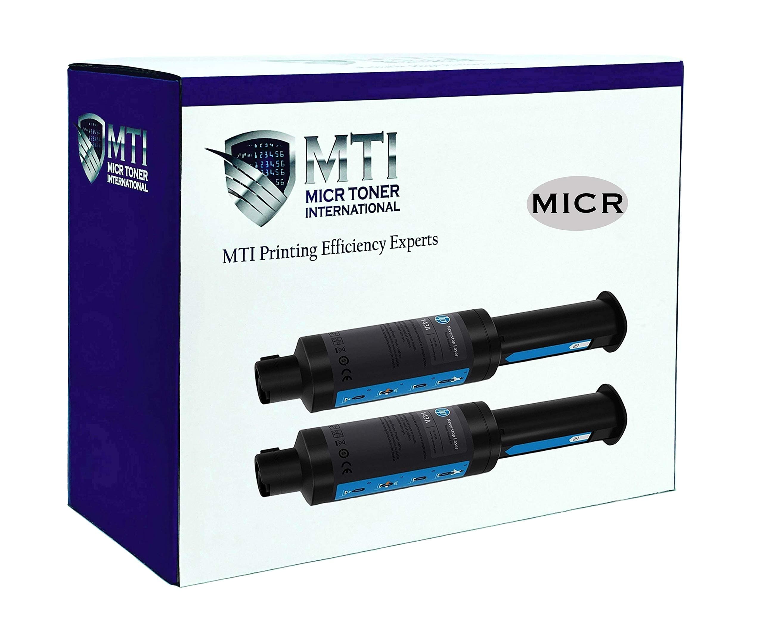 MICR Toner International OEM Modified Magnetic Ink Toner Refill Replacement for HP 143AD W1143AD Neverstop 1001 1202 (2-Pack)