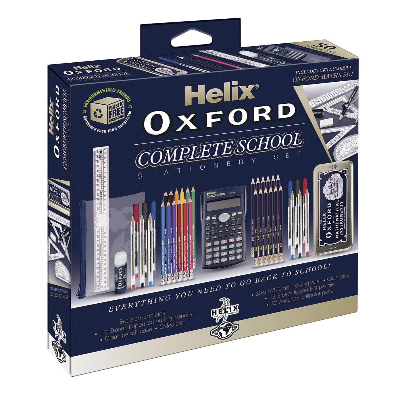 Oxford Complete Back to School Stationery Set, Oxford Blue, 899784