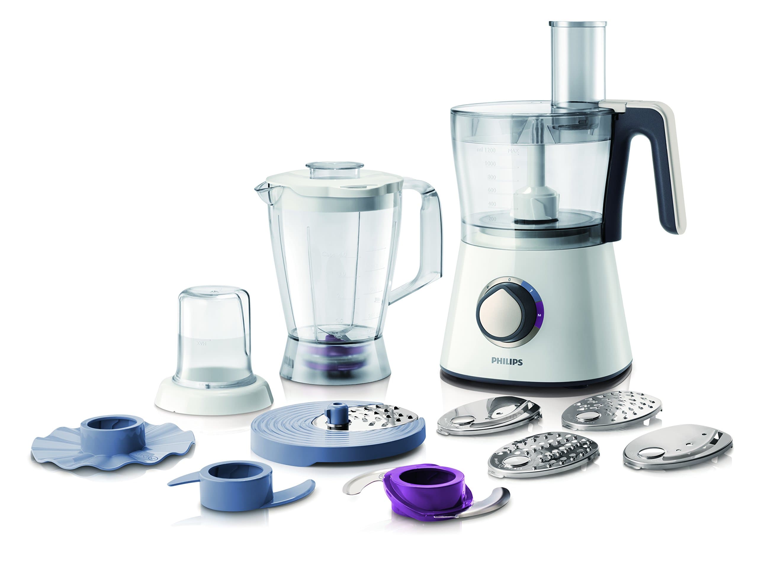 Philips 750 W Kitchen Food Processor HR7761/01 with Accessories for + 28 Functions [Energy Class A]