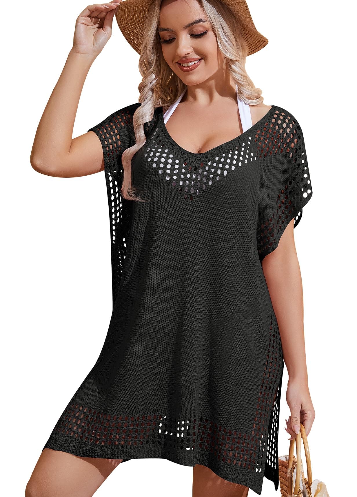 ChalierHollow Out Swimsuit Coverup for Women, Womens Bathing Suit Beach Cover Up Swimwear Dress