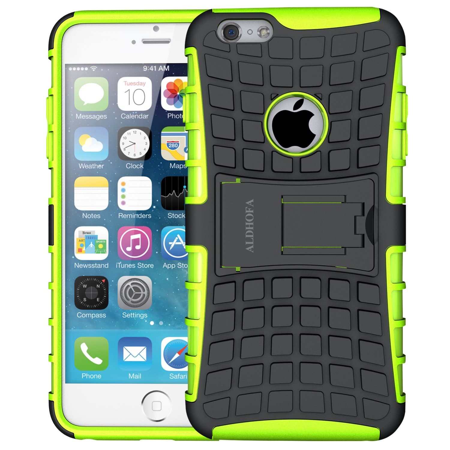 iPhone 6 Case, iPhone 6s Case, Protective Phone Case,Dual Layer TPU Hard Case with Kickstand for iPhone 6/6S Case -Green