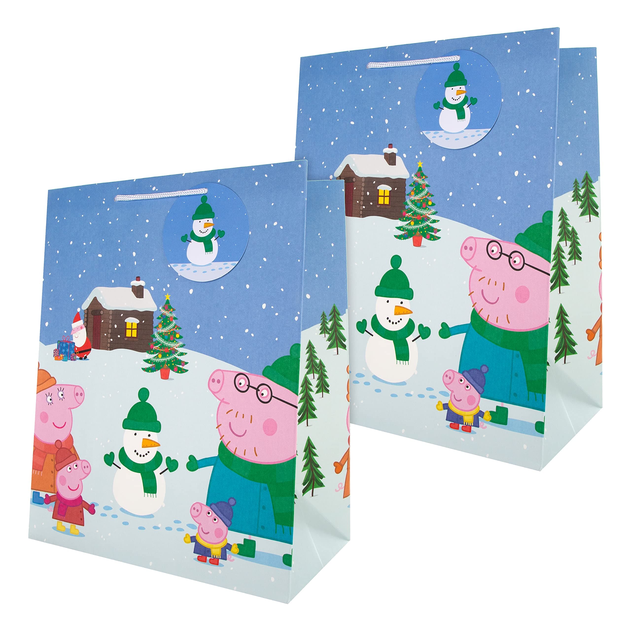 Christmas Bag Pack - 2 Large Gift Bags in 1 Peppa Pig Design