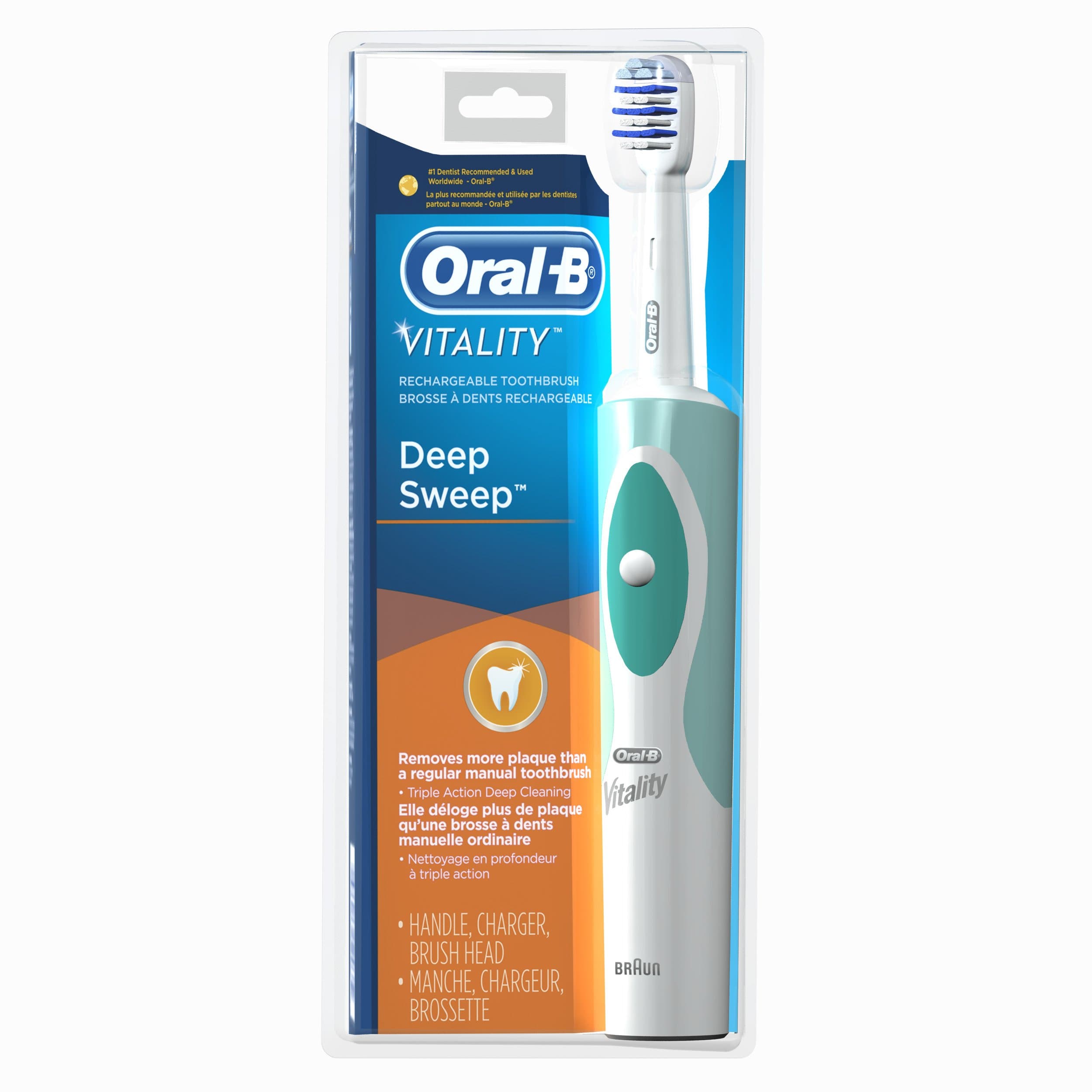 Oral-B Vitality Deep Sweep Rechargeable Electric Toothbrush Powered by Braun 1 Count