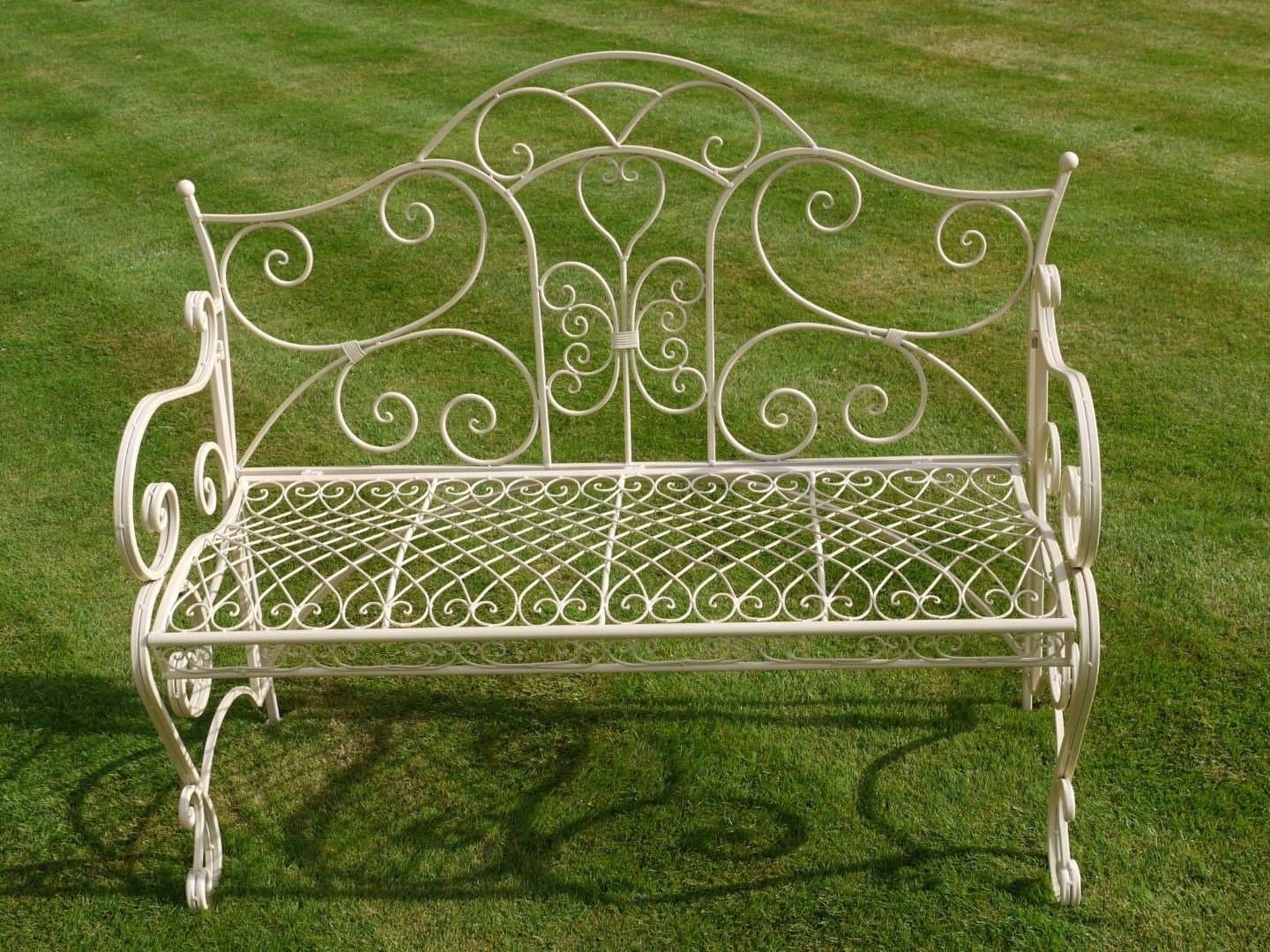Antique Victorian Metal Garden Patio Chair Bench Outdoor Decorative Love Seat