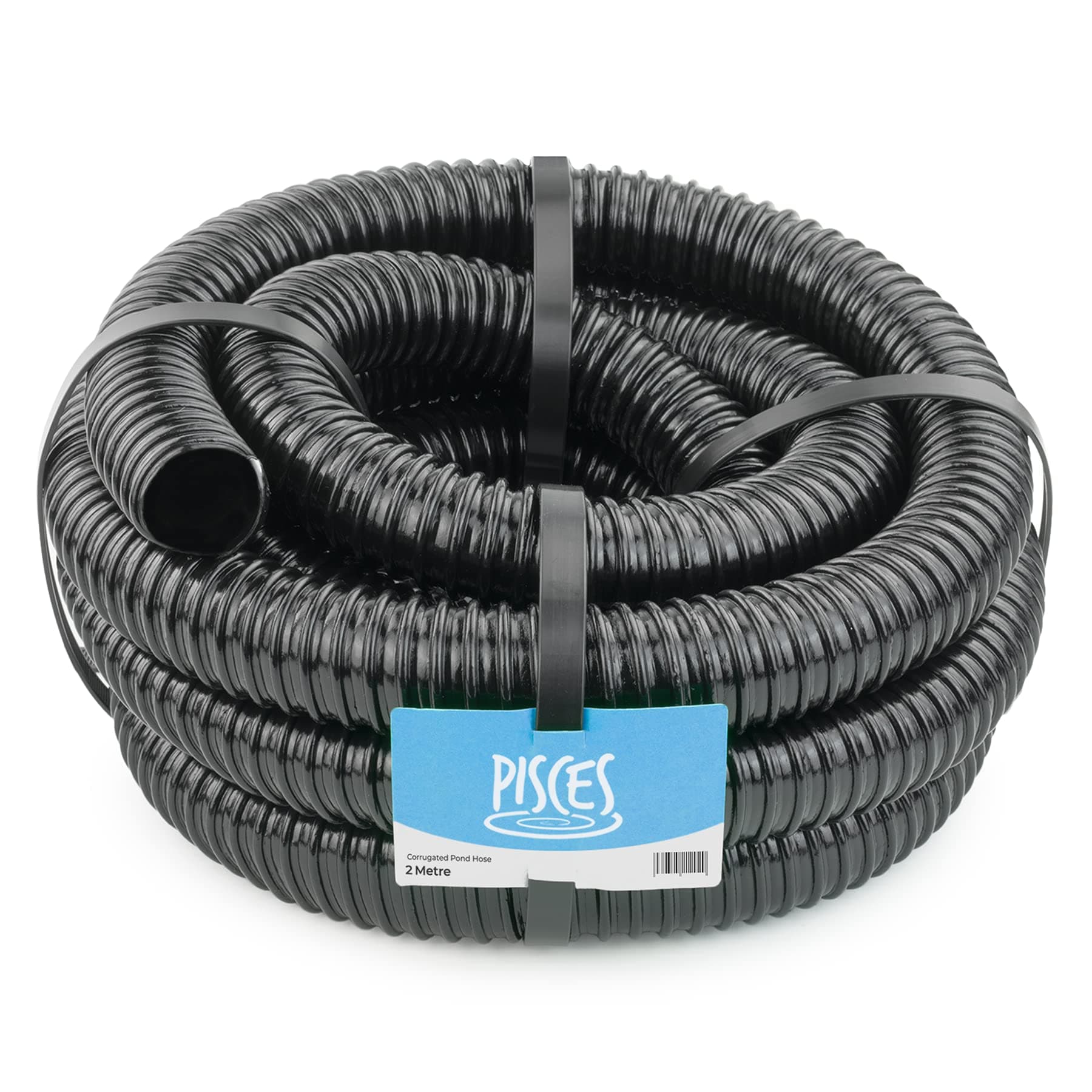 Pisces 50mm (2 inch) Black Pond Corrugated Flexible Hose Pipe - 2m Roll