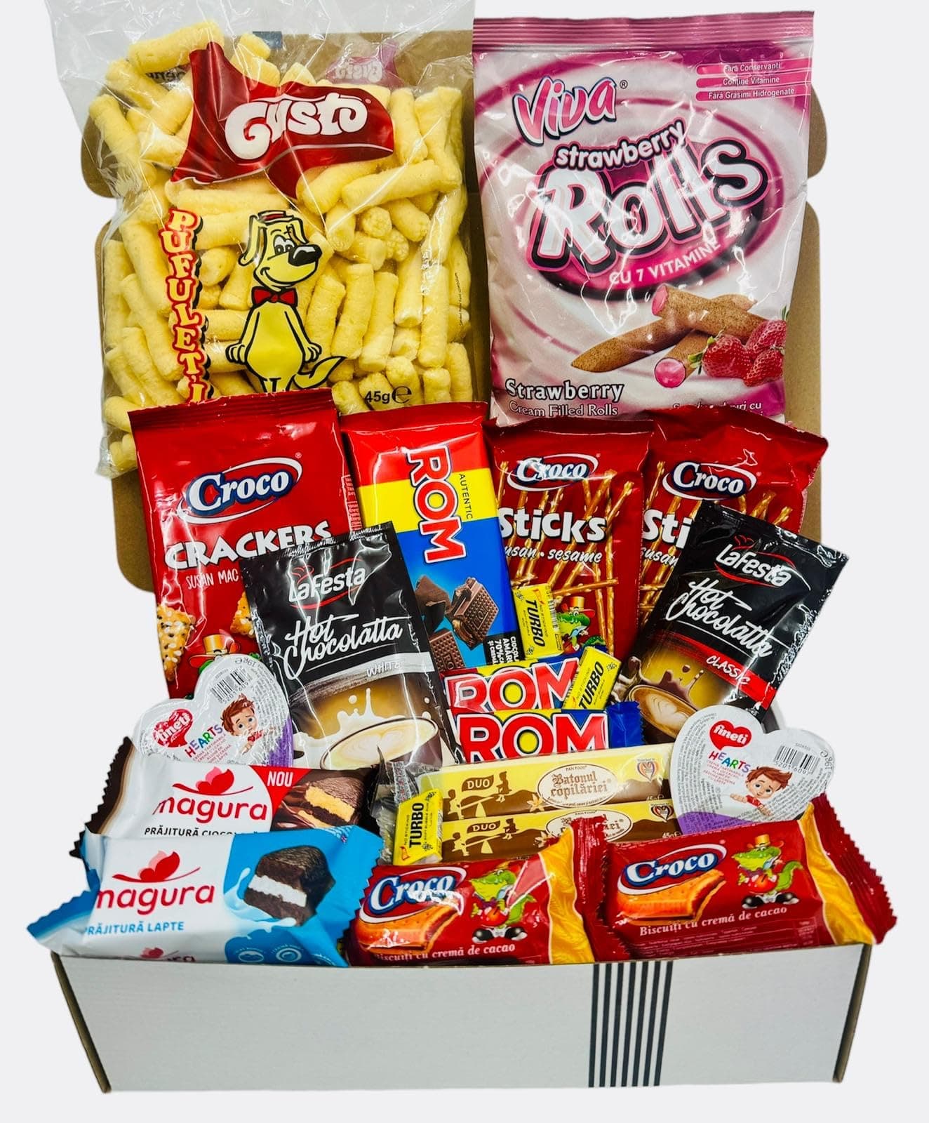 A Taste of Romanian Sweets Gift Box with a Selection of The Best Romanian Treats and Sweets Variety of 16-18 Romanian Products, Perfect for a Gift, Fast Delivery on United Kingdom, Pack of 1