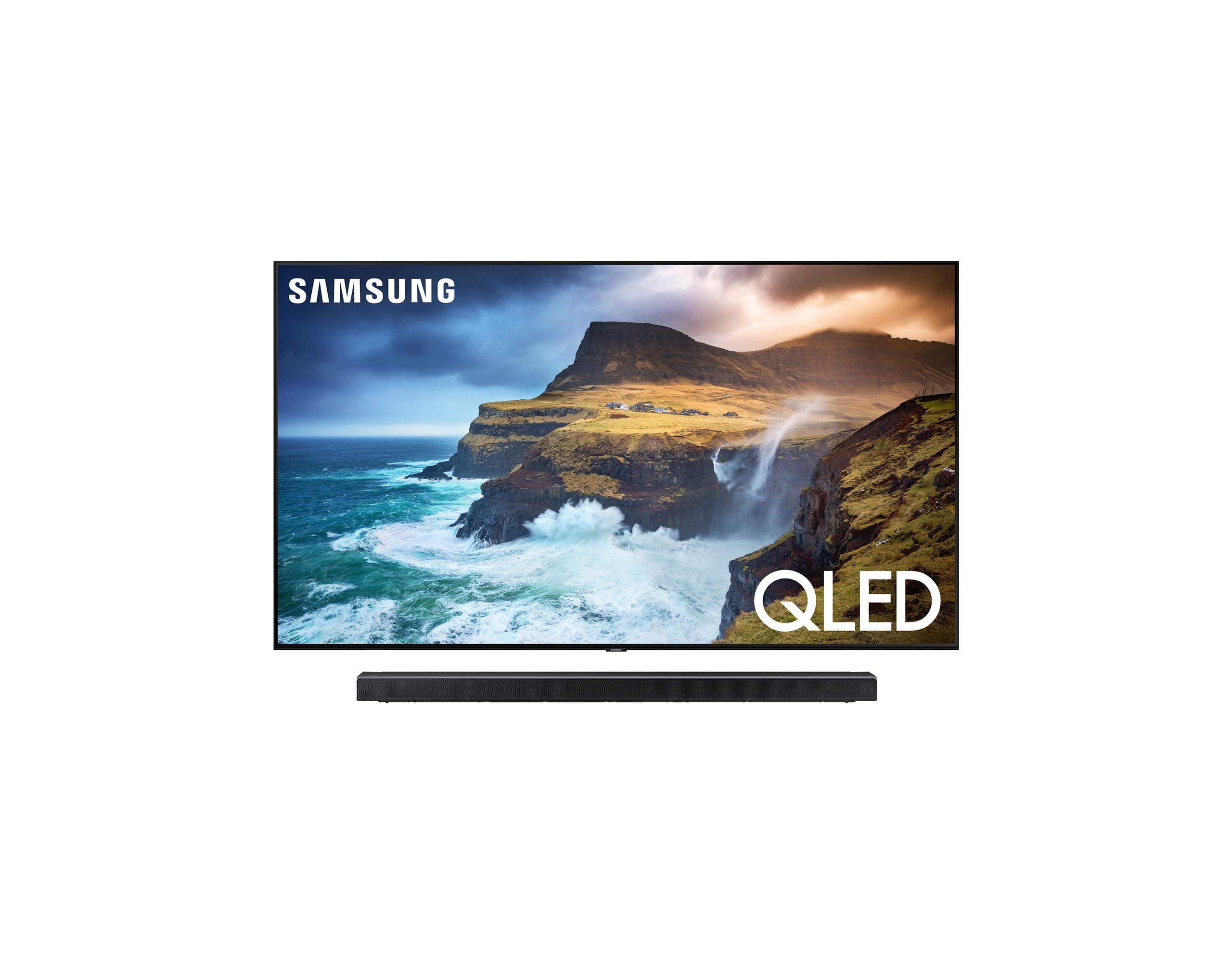 Samsung Q70 Series 55-Inch Smart TV, Flat QLED 4K UHD HDR - 2019 Model + Harman Kardon Q70R Series Acoustic Beam Soundbar