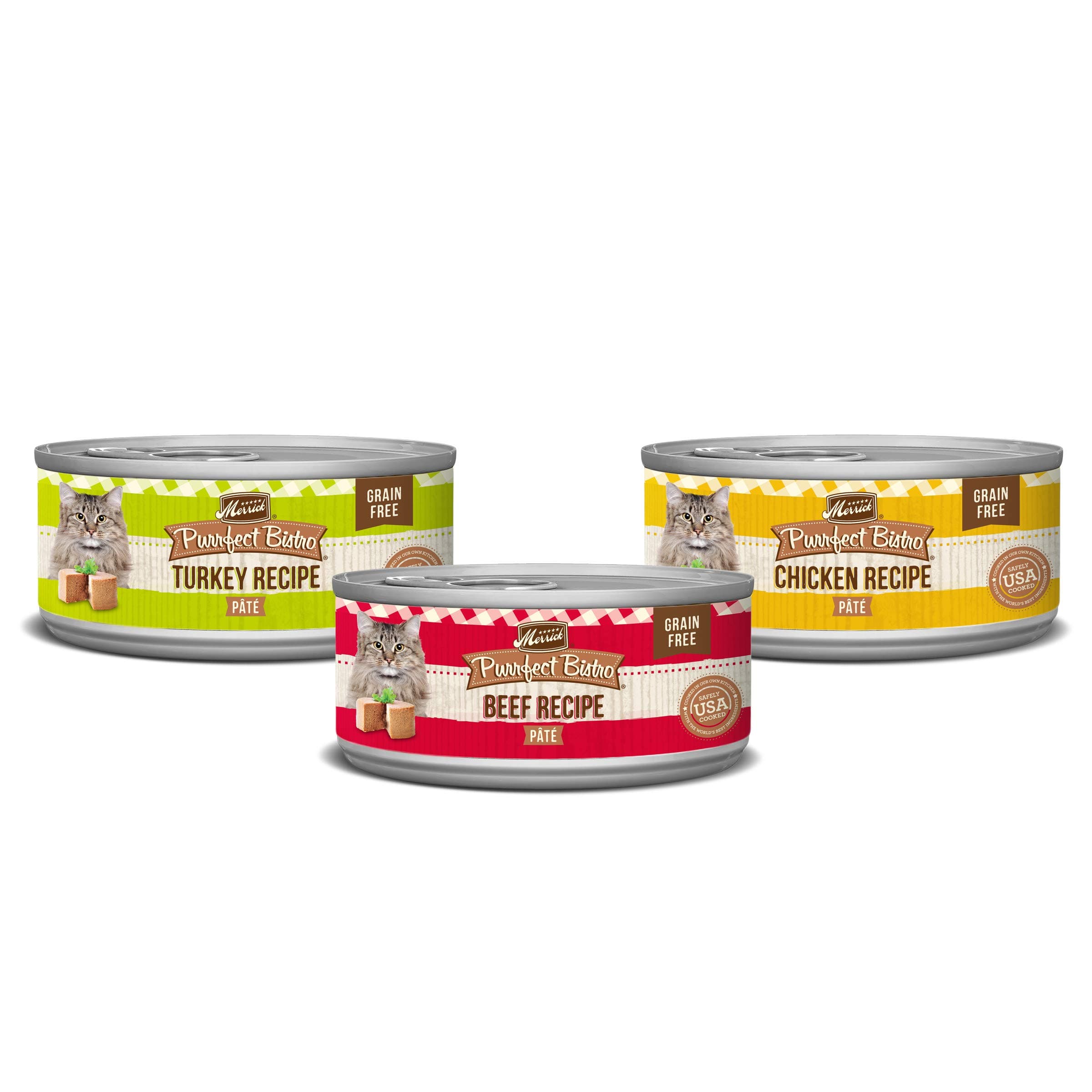 Purrfect Bistro Grain Free Premium Canned Pate Adult Wet Cat Food, Variety Pack, Chicken, Beef, Turkey - (Pack of 12) 5.5 oz. Cans