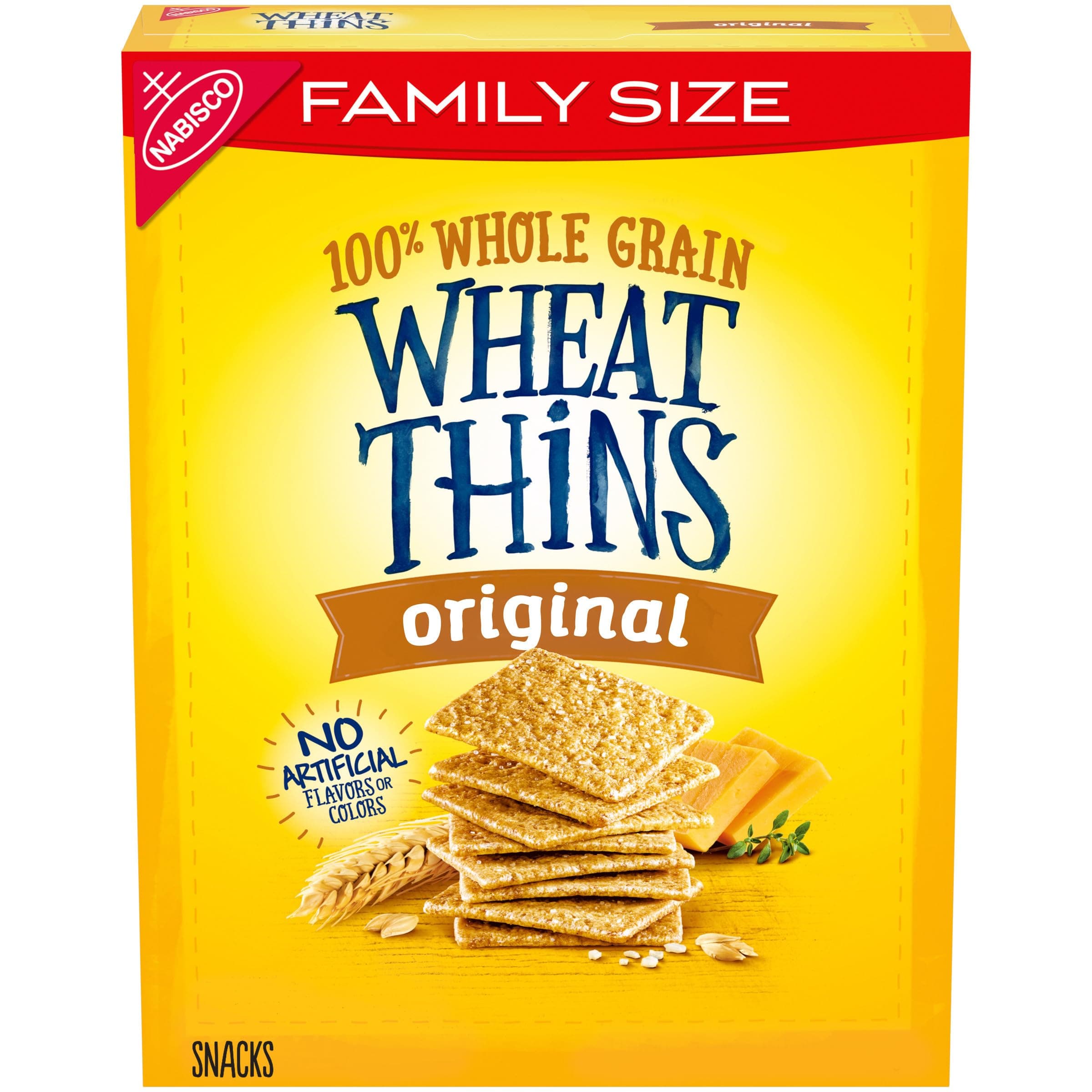 Wheat Thins Original Snacks, Whole Grain Wheat Crackers, Snack Crackers, Family Size, 14 oz