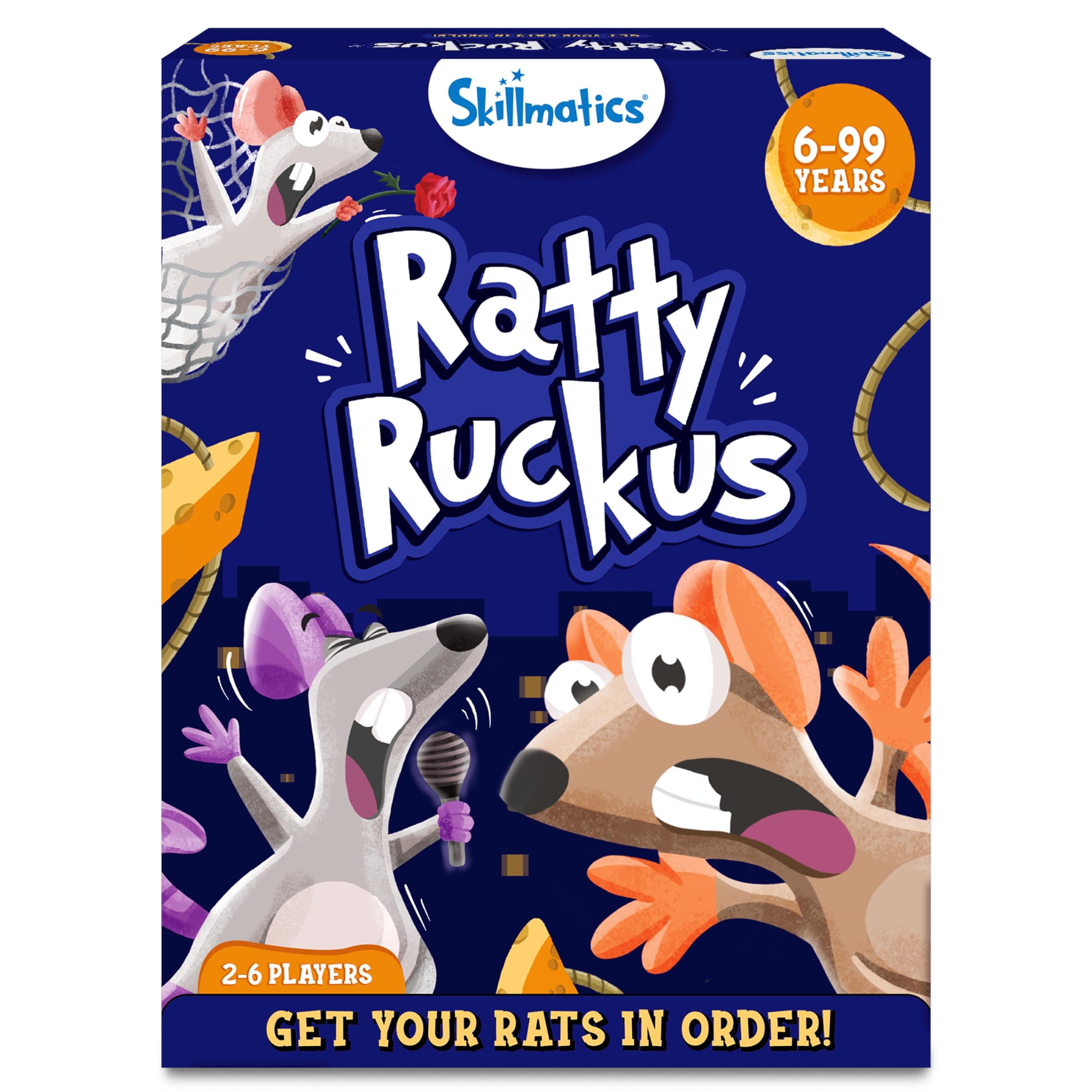 Skillmatics Card Game - Ratty Ruckus, Fun for Family Game Night, Perfect for Board Game Lovers, Gifts for Girls, Boys, Teens, Adults Ages 6, 7, 8, 9 and Up, Tic-Tac-Toe With a Twist