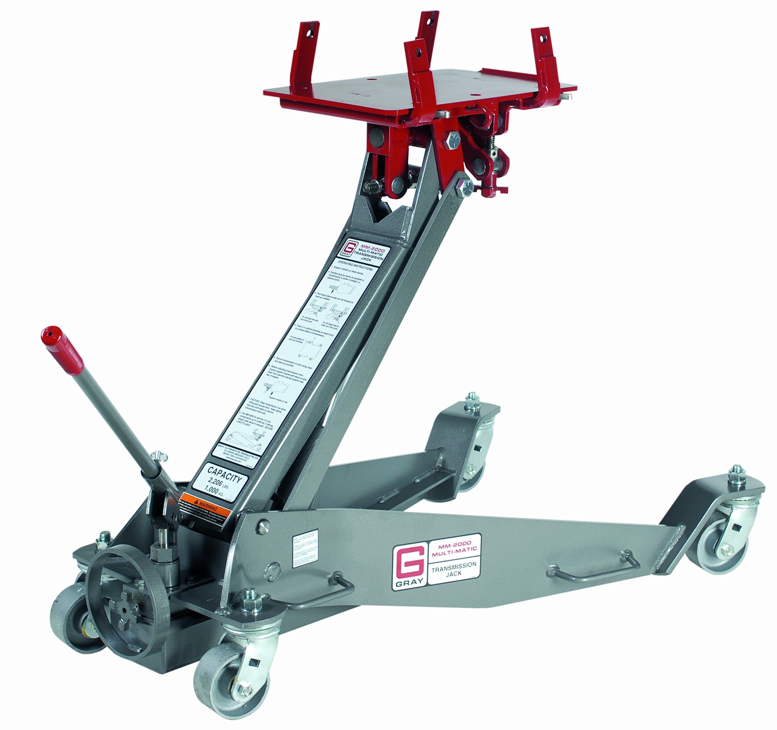 Gray MM-2000 Truck Floor Transmission Jack, 2206 Lb, Gray