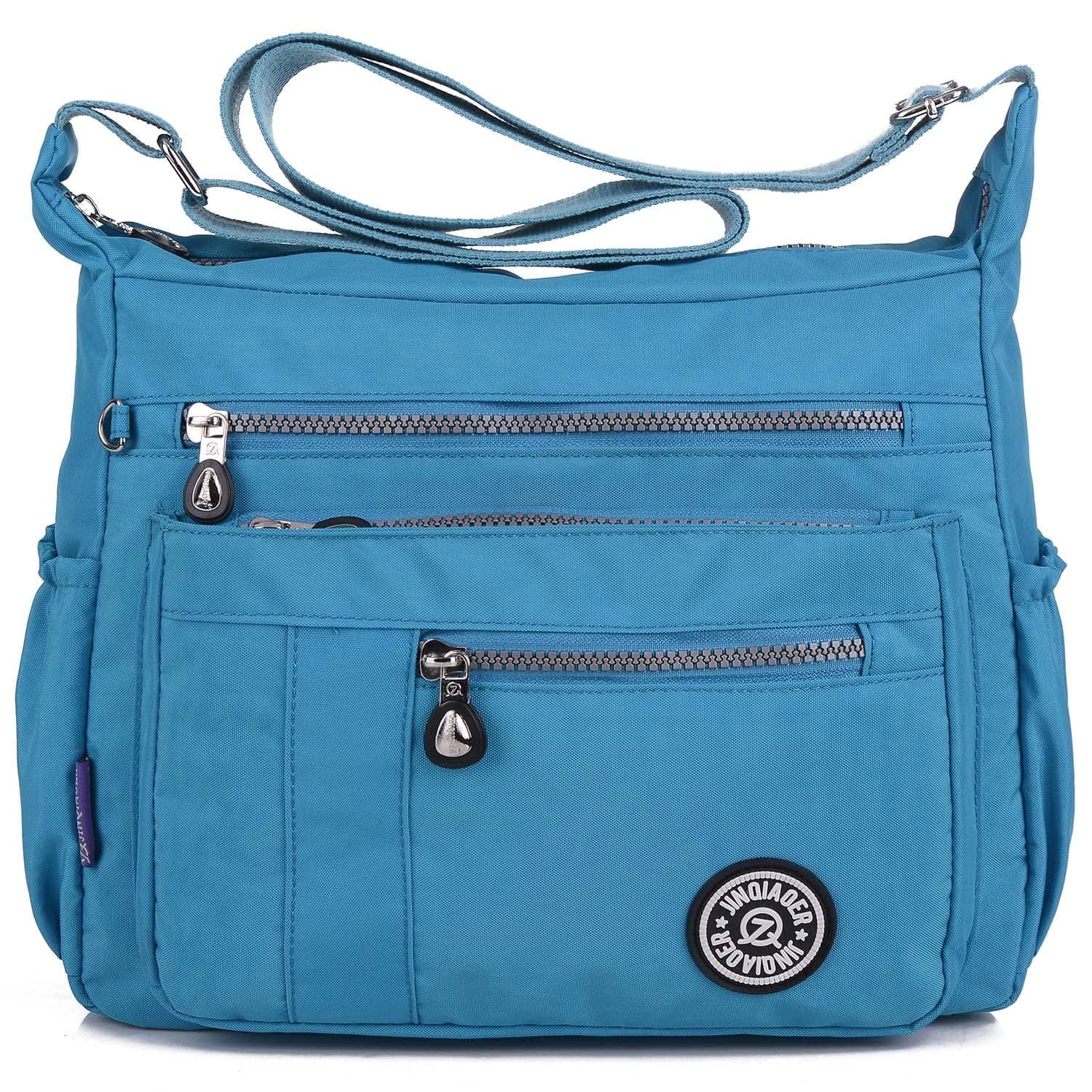 TianHengYi Womens Lightweight Nylon Cross-body Shoulder Bag Casual Messenger Bag with Zipper Pockets