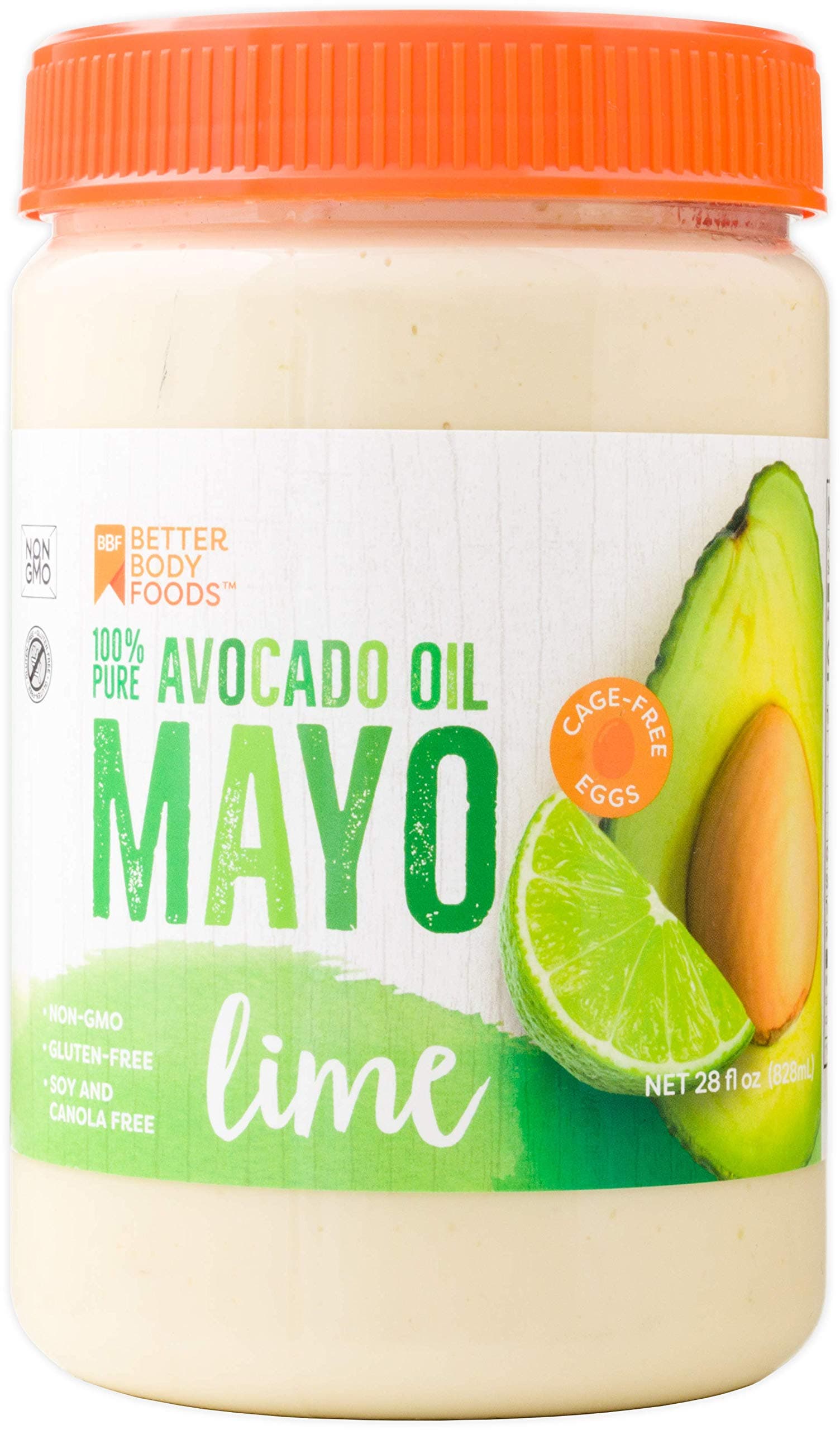 BetterBody Foods Lime Avocado Oil Mayonnaise, Non-GMO, Paleo, Made with Cage-Free Eggs (28 oz)