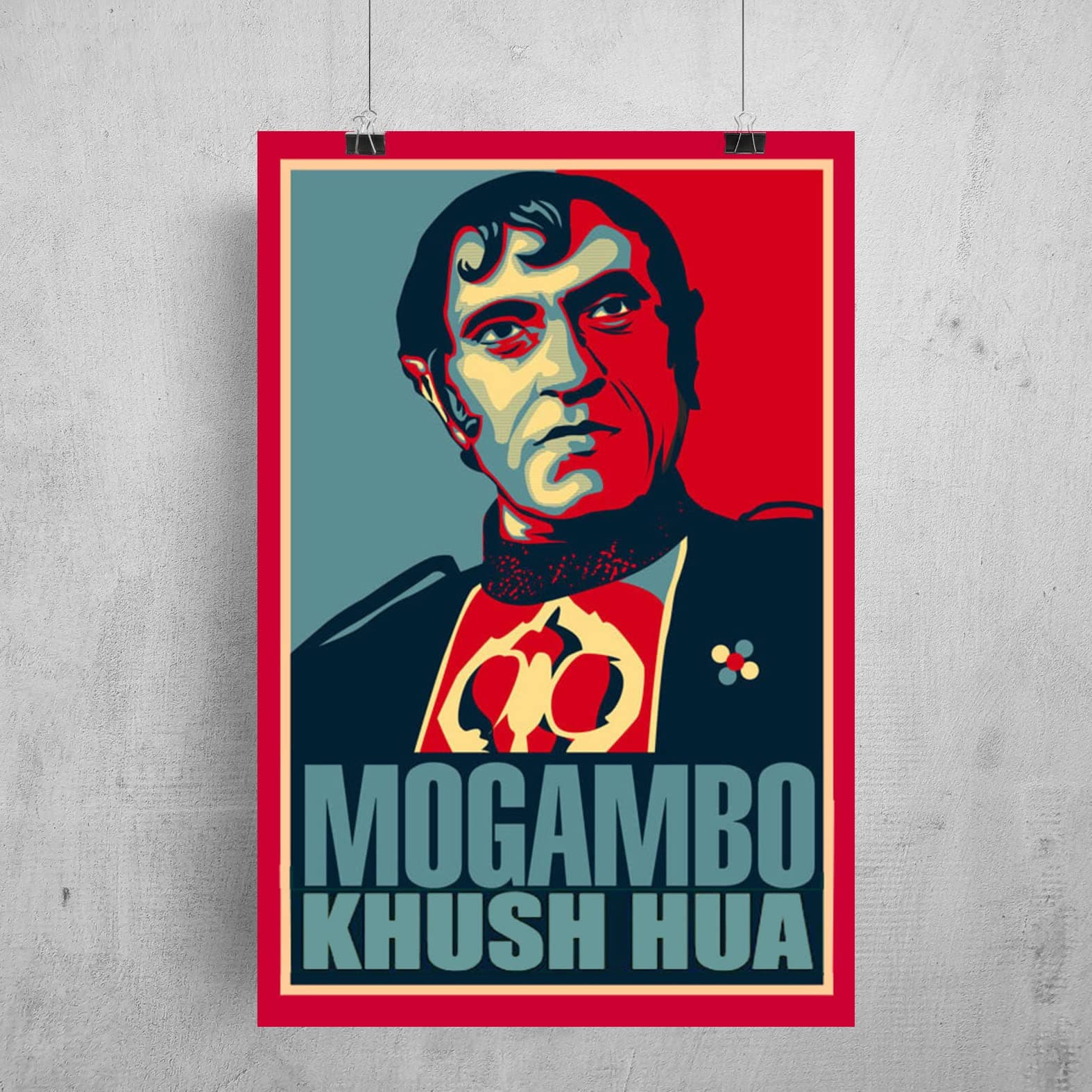 RedCloud Mogambo Khush Hua Wall Poster of Size 12x18 inch | Adhesive Tape Attached Wall Decor Posters, Anime Posters, Wall Art For Bedroom, Living room, Office