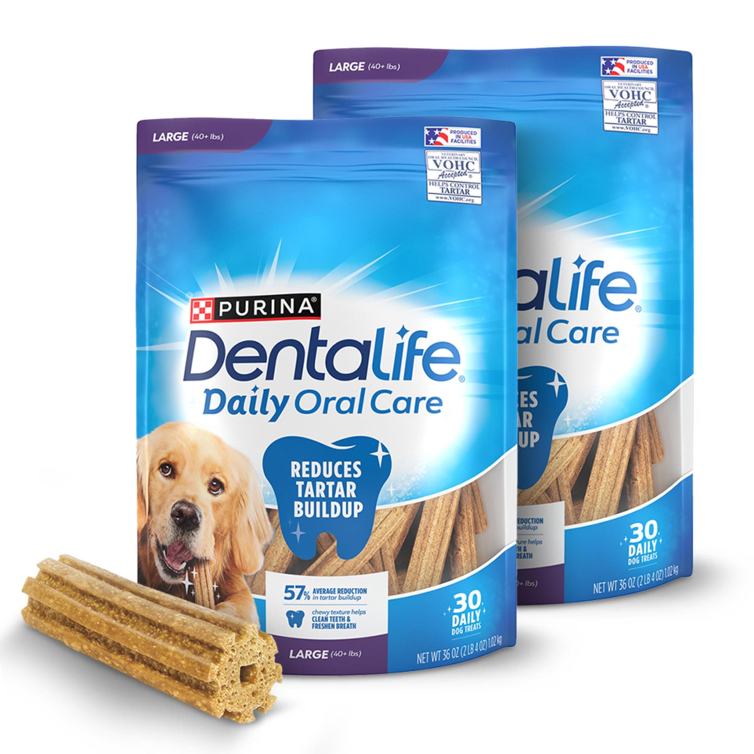 Purina DentaLife Daily Oral Care Large Dog Dental Chews Multipack - (Pack of 2) 30 ct. Pouches