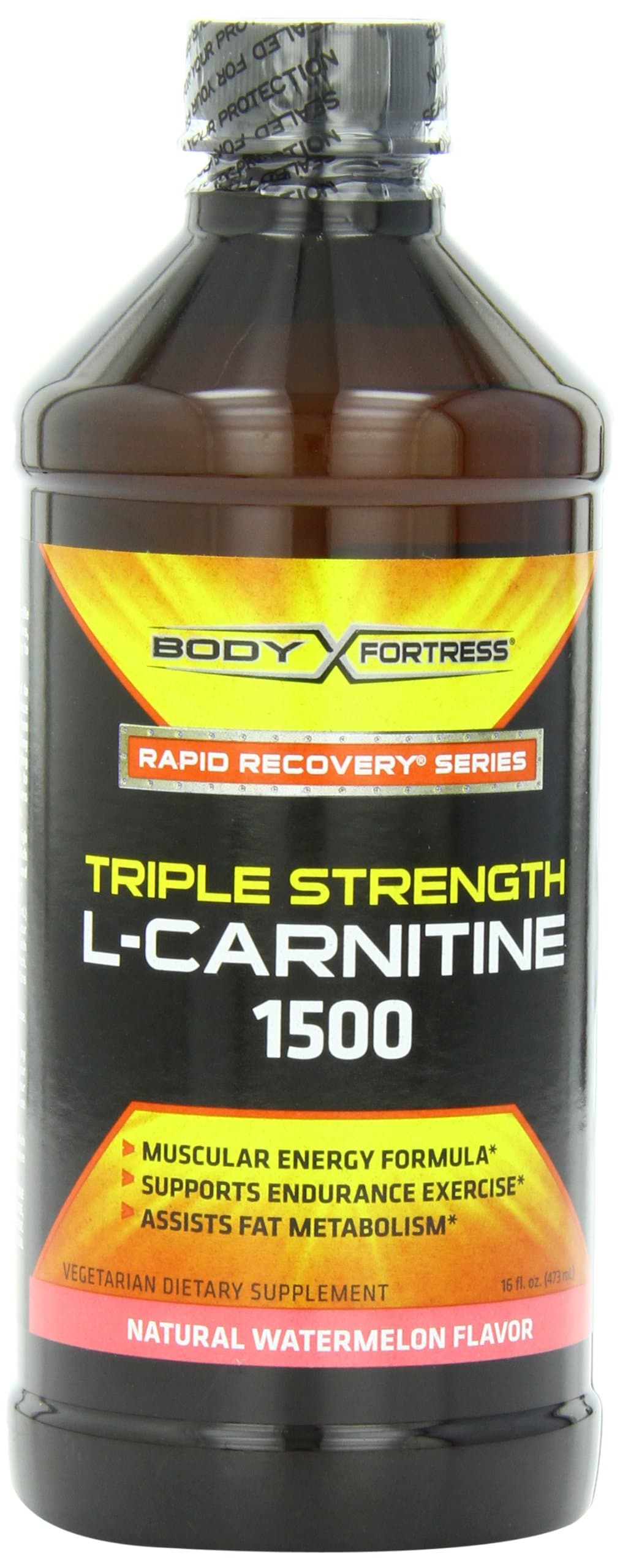 Body Fortress Triple Strength L-Carnitine 1500 Nutrition Beverages, Watermelon, 16 Ounce