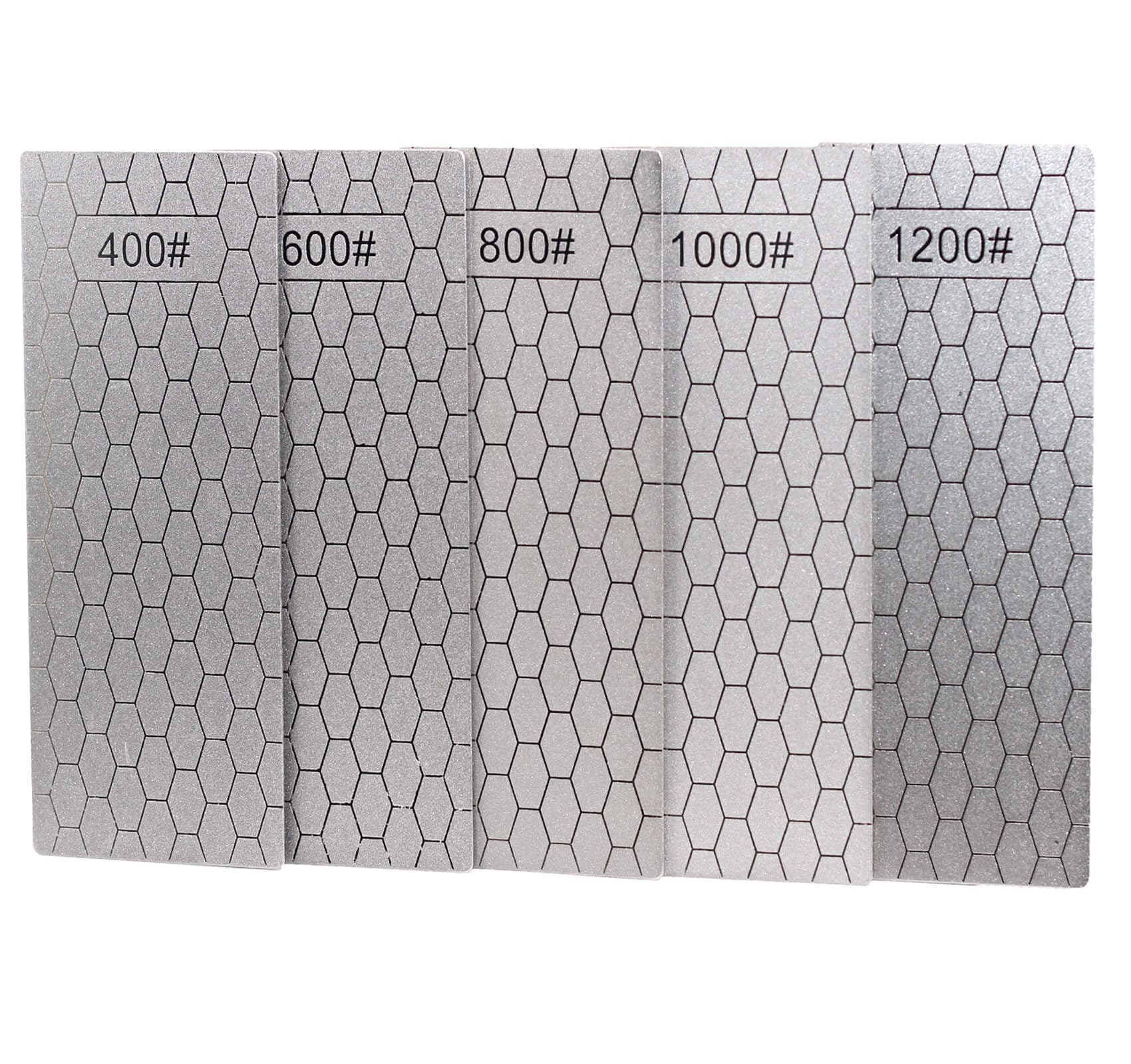 5 Pieces Diamond Sharpening Stone Set,Diamond Lapping Plate Coarse/Medium/Fine Grit Sharpener,400/600/800/1000/1200 Grit