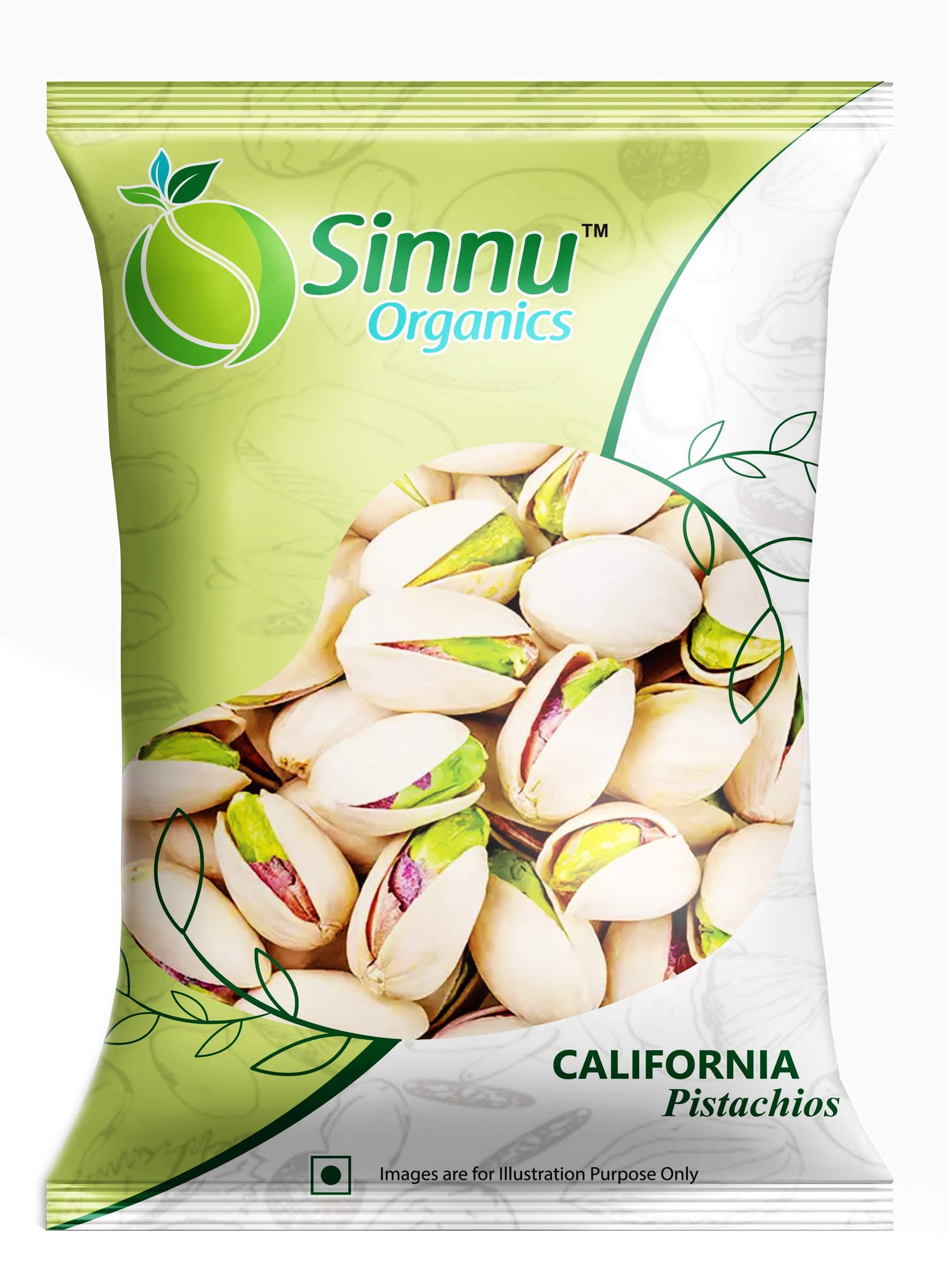 Sinnu Organics - Pistachios 500g, Pista , Saboot Pista , Row Pista ,Dry Fruit Pista, Meva , Whole Pista (500g.)