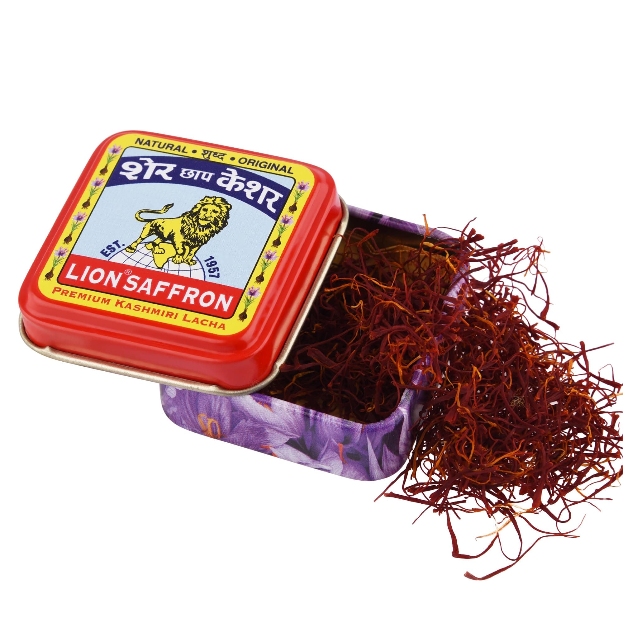 LION BRAND SAFFRON, Original Kashmir Saffron/Kesar/Azafran (Certified Grade A+) for Biryani, Rice, Tea, Cooking, Kesar Tilak, Beauty and Improved Health | Kashmiri Kesar Saffron 1g (1 gram)