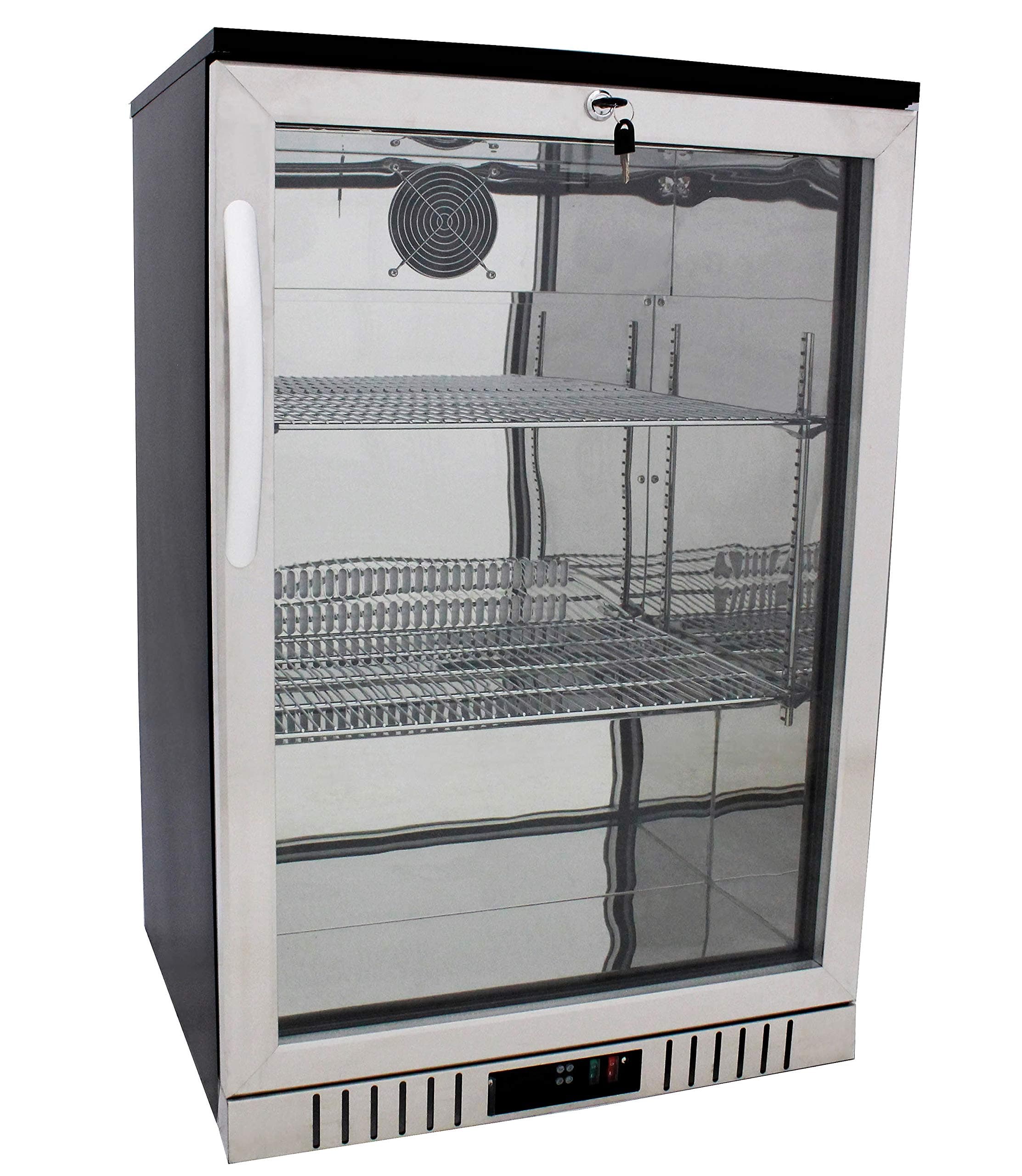 Procool Refrigeration Single Door Glass Front Stainless Steel Back Bar Cooler; 24" Wide, Counter Height Refrigerator