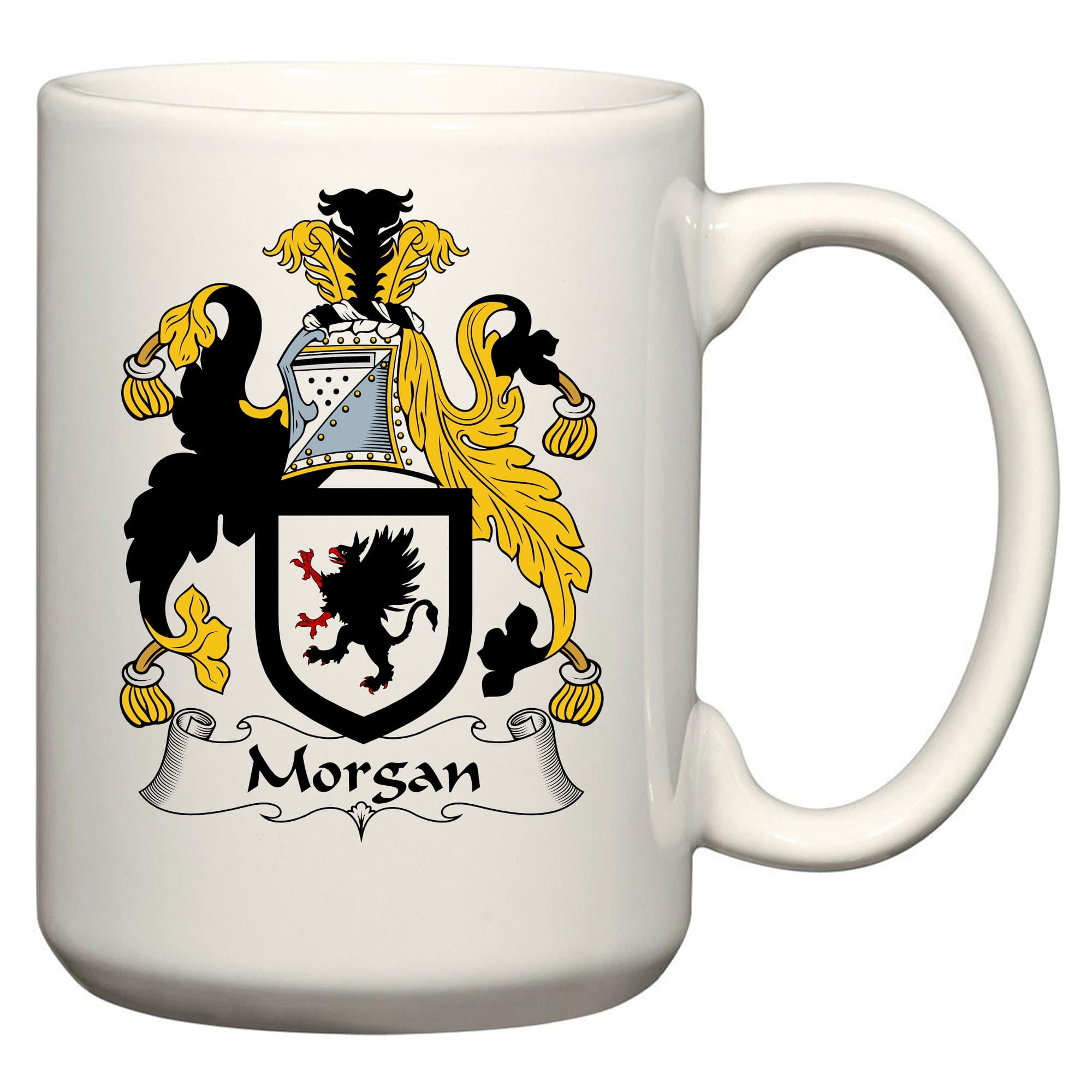 Morgan Coat of Arms/Morgan Family Crest 15 Oz Ceramic Coffee/Cocoa Mug by Carpe Diem Designs, Made in the U.S.A.