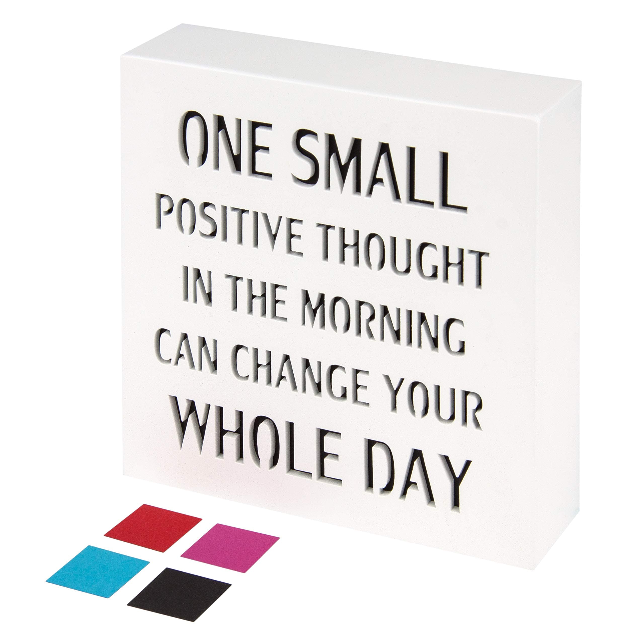 KAUZA Positive Thought Office Decor Inspirational Wall Art Plaques with Sayings Motivational Gifts