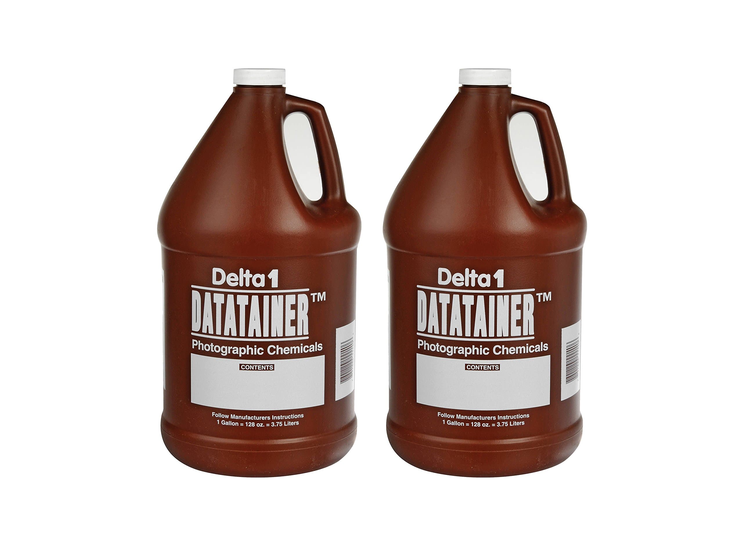 Set of 2 Delta 1 Datatainer Plastic Photographic Chemical 1 Gallon Storage Container