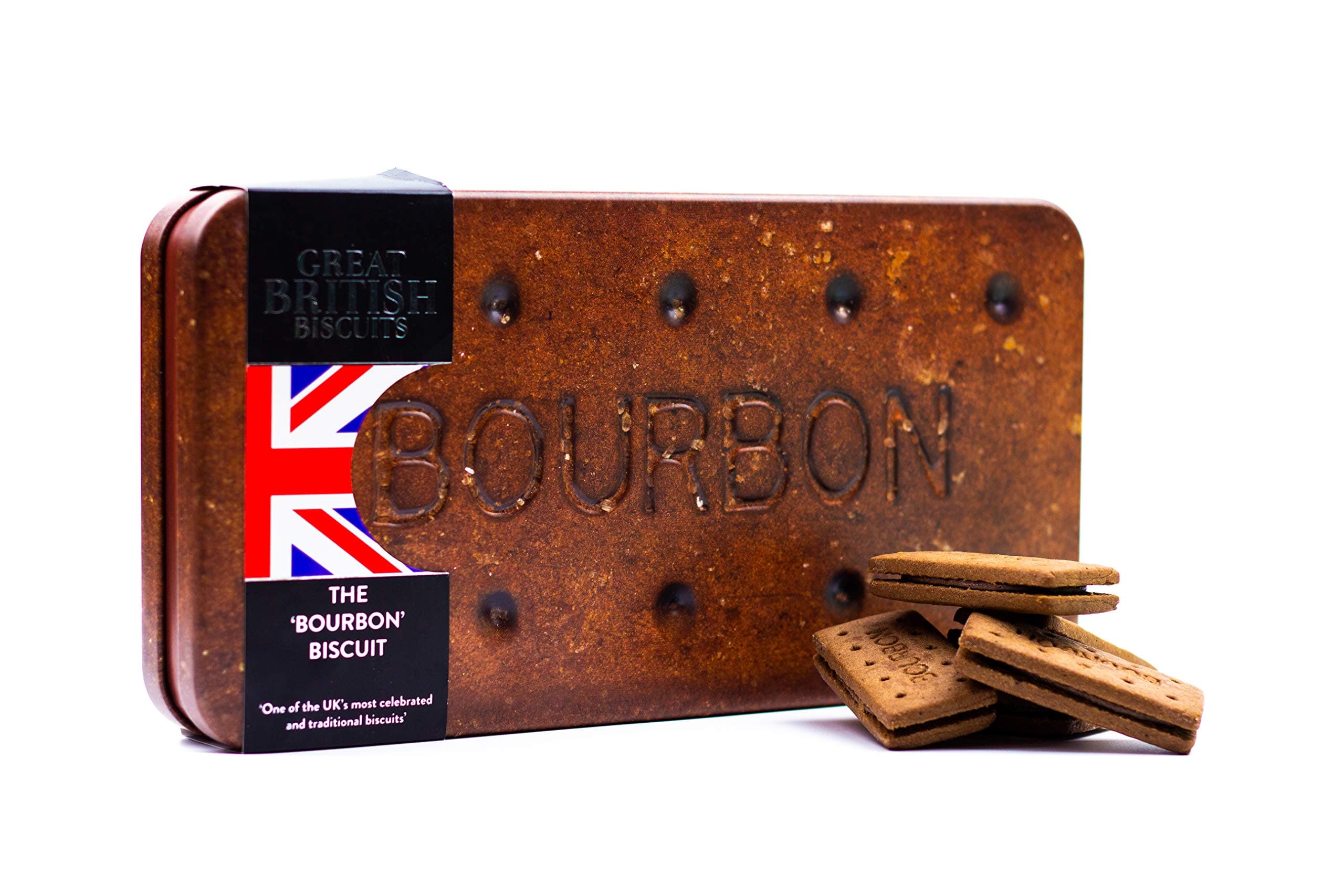 Giant Bourbon Biscuits Gift Set - Chocolate Novelty Treat Tin - Luxury Biscuits Gift Tins filled with Chocolate Bourbons - Fancy British Gifts for Birthday, Easter Hamper Tins 400g