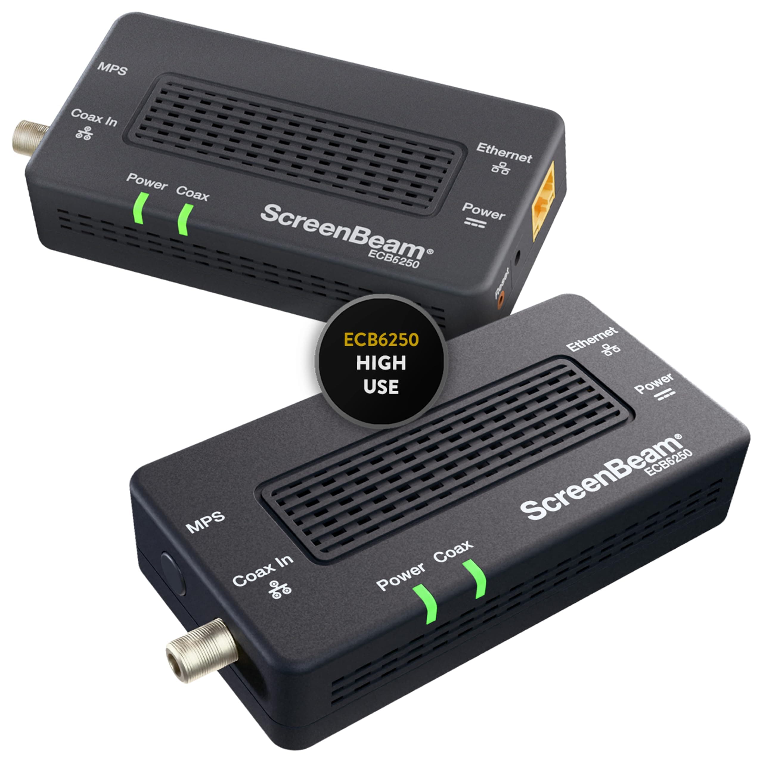 MoCA 2.5 Network Adapter for Higher Speed Internet, Ethernet Over Coax - Starter Kit (Model: ECB6250K02)