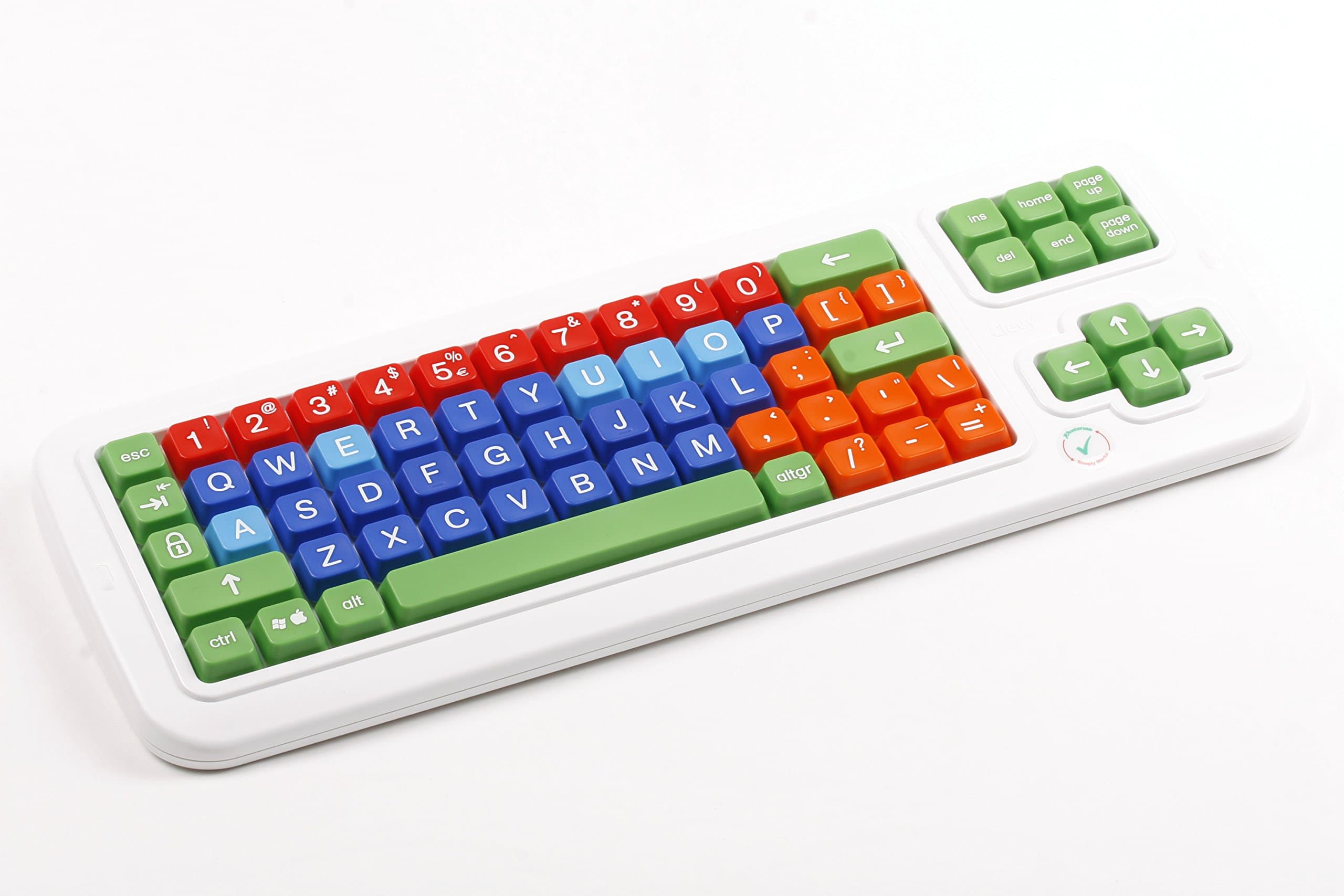 ClevyColored Keyboard - Uppercase and Colorful Large Keys