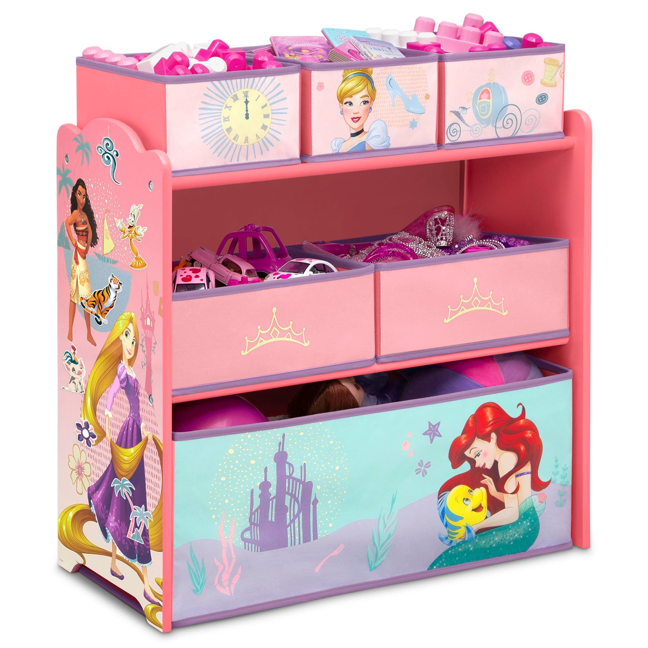 Delta Children Disney Princess 6 Bin Design and Store Toy Organizer