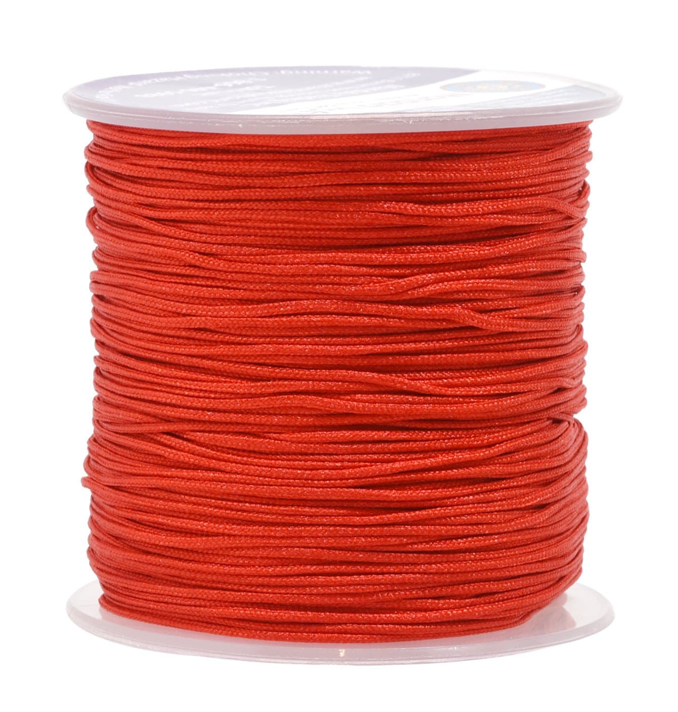 Mandala Crafts Nylon Satin Cord - 1mm for Jewelry and Bracelets Making - 109 Yds Red Strings Rattail Chinese Knotting Cord