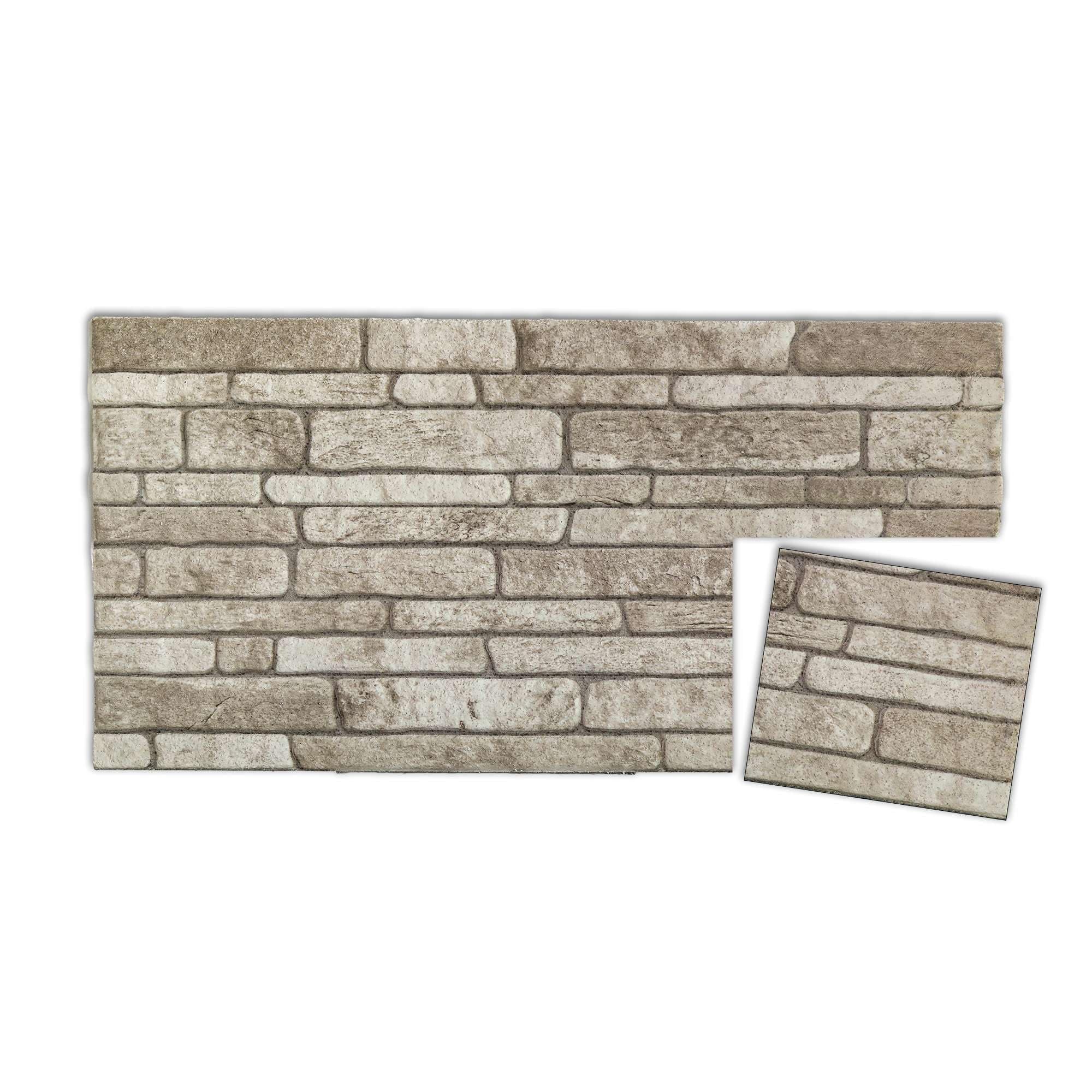 IZODEKOR 3D Brick Effect Wall Panels - Cladding, Stone Look, Styrofoam Panels for Living Room, Kitchen, Bathroom, Balcony, Bedroom, Back of Counter, and Teras | Cream Dream (10" x 10" Sample)