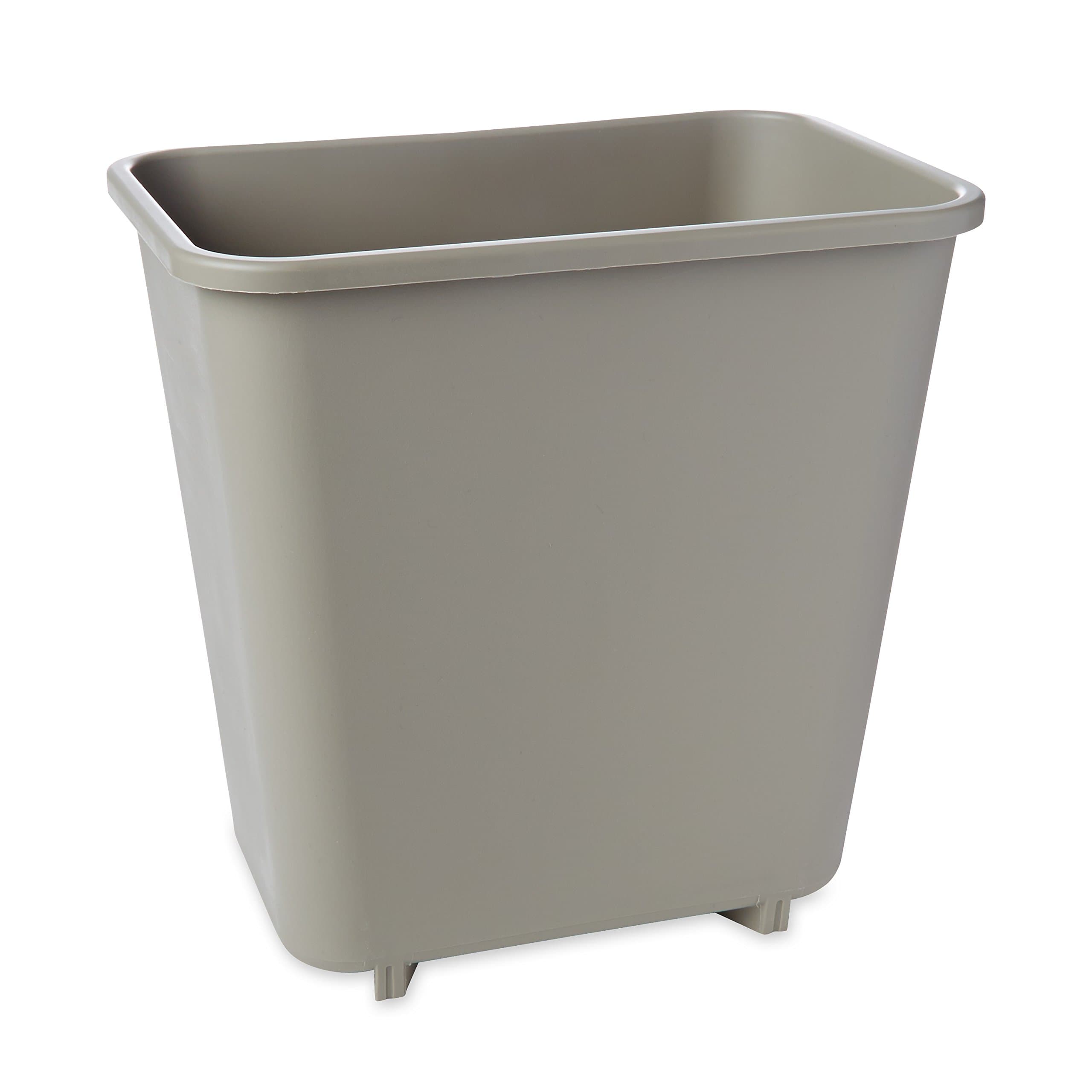 Rubbermaid Commercial Products 2952 LLDPE Desk side Vanity Trash Can, Rectangular, 6-3/4" Width x 9-7/8" Depth x 10-1/8" Height, 8-1/8 quart, Beige (Pack of 6)