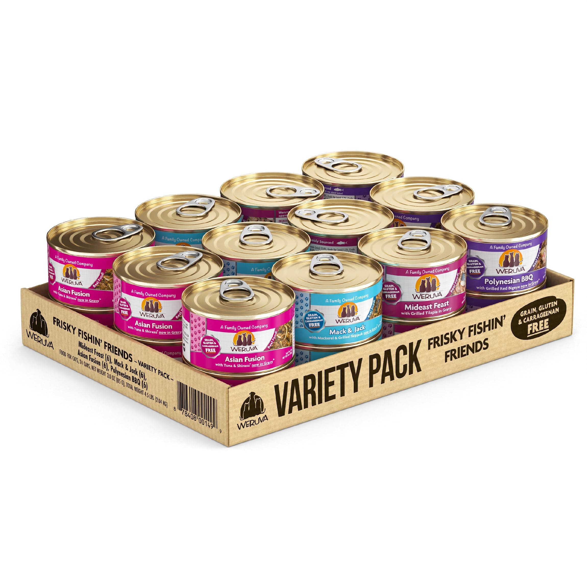 Classic Cat Food, Variety Pack, Frisky Fishin' Friends Wet Cat Food, 3oz Cans (Pack of 24)