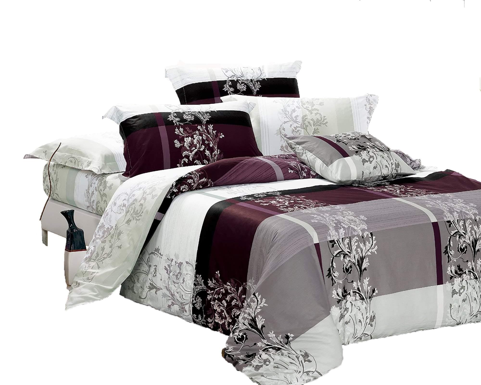 Swanson BeddingsMay 5-Piece 100% Cotton Bedding Set: Duvet Cover and Two Pillow Shams (Oversized King)