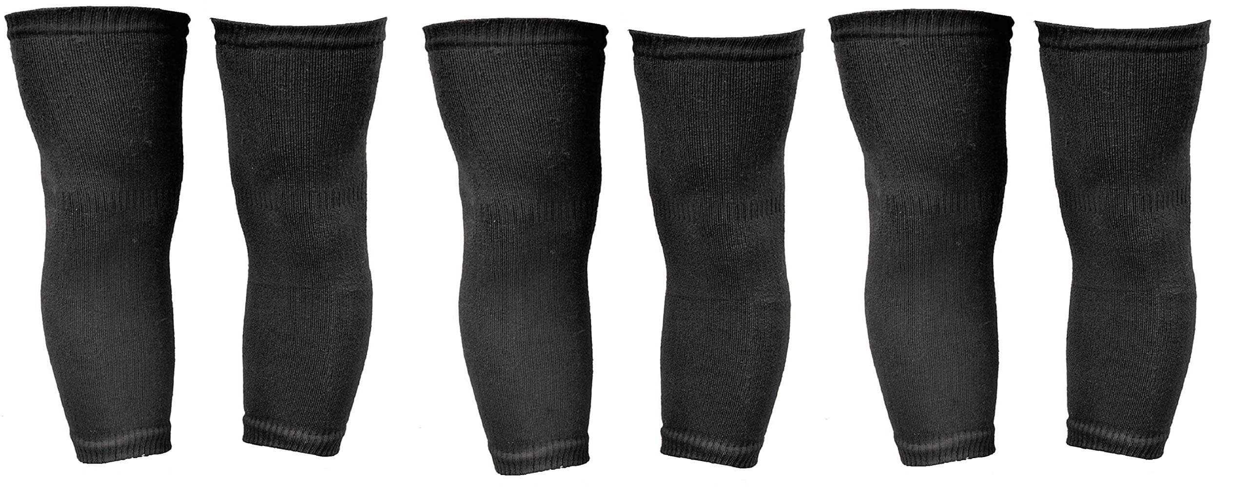 Magic Attitude Unisex Wool Warm Winter Protective Knee Cap Socks Pack of 3 Pair (Black;Free Size)